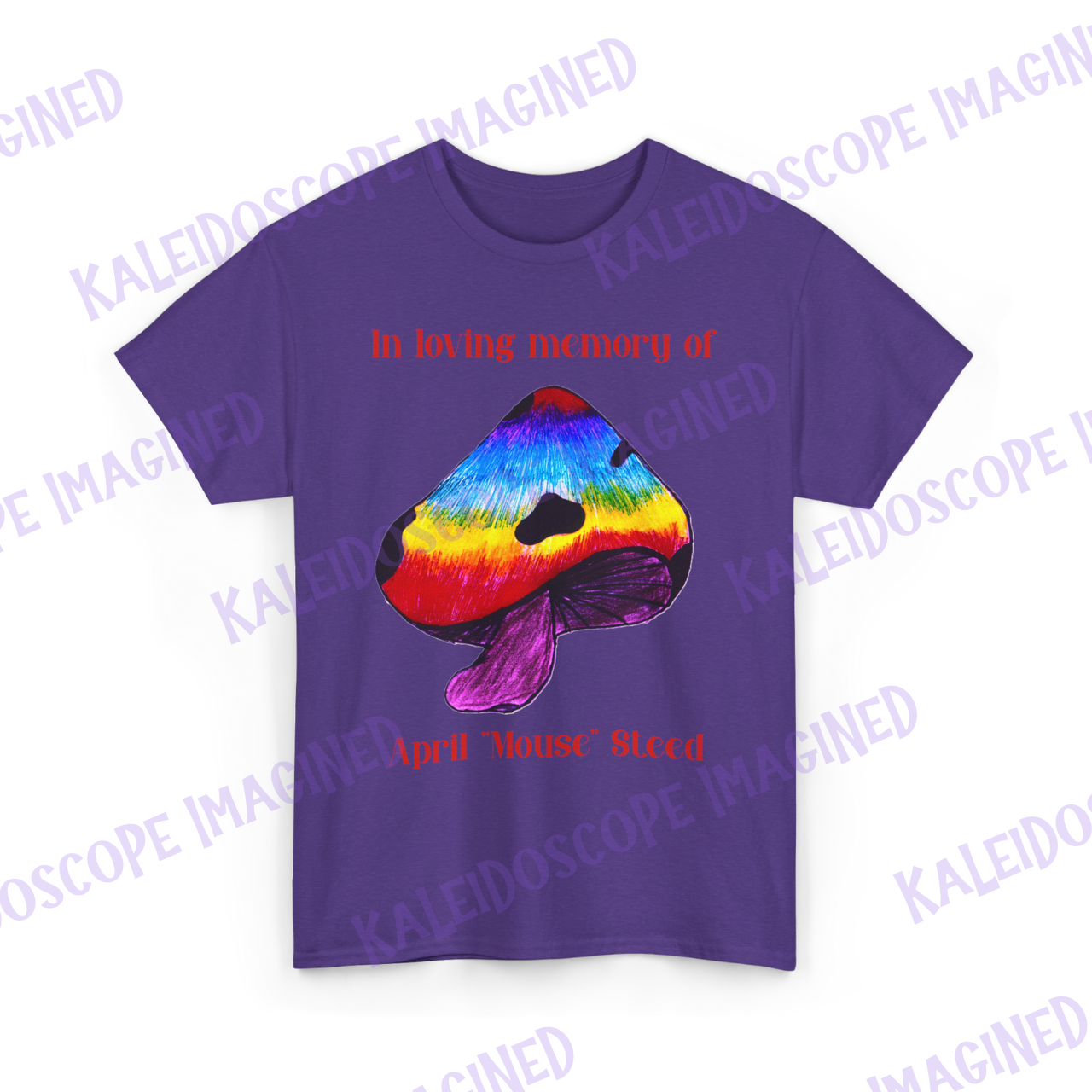 Psychedelic Mushroom Memorial Tee for April "Mouse" Steed. 04/25/84 - 10/06/25 product thumbnail image