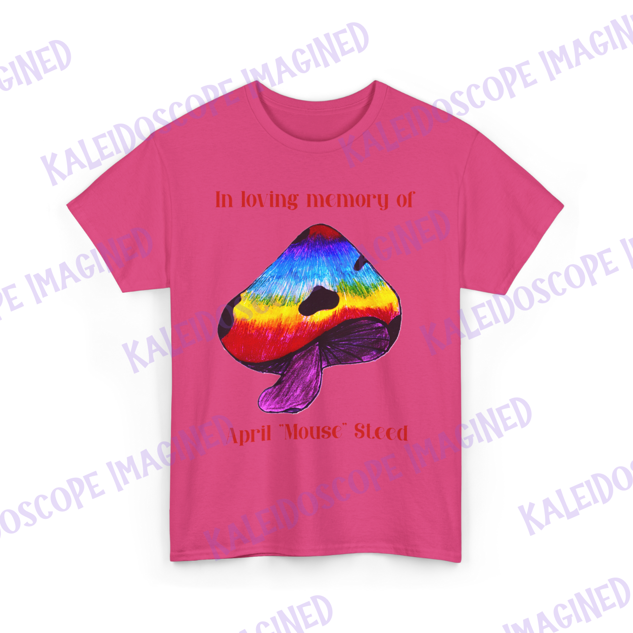 Psychedelic Mushroom Memorial Tee for April "Mouse" Steed. 04/25/84 - 10/06/25 product thumbnail image