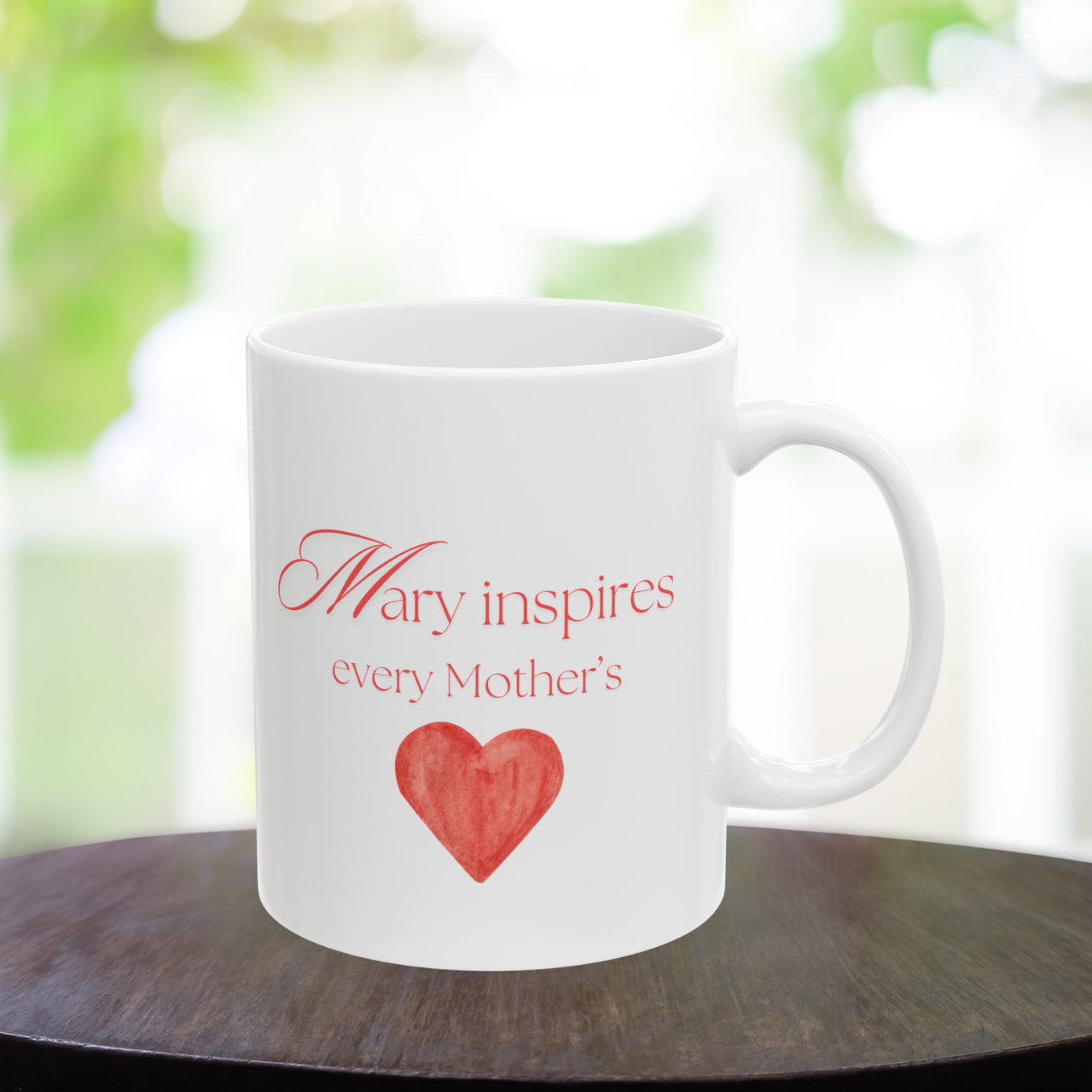 Holy Mary Ceramic Mug – Inspirational Christian Coffee Cup, Catholic Gift for Mothers, Spiritual Daily Motivation Tea Mug product thumbnail image