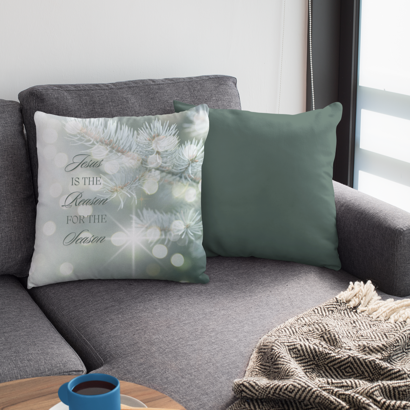 Jesus is the Reason for the Season - Christmas Pillow product thumbnail image Jesus is the Reason for the Season - Christmas Pillow product thumbnail image