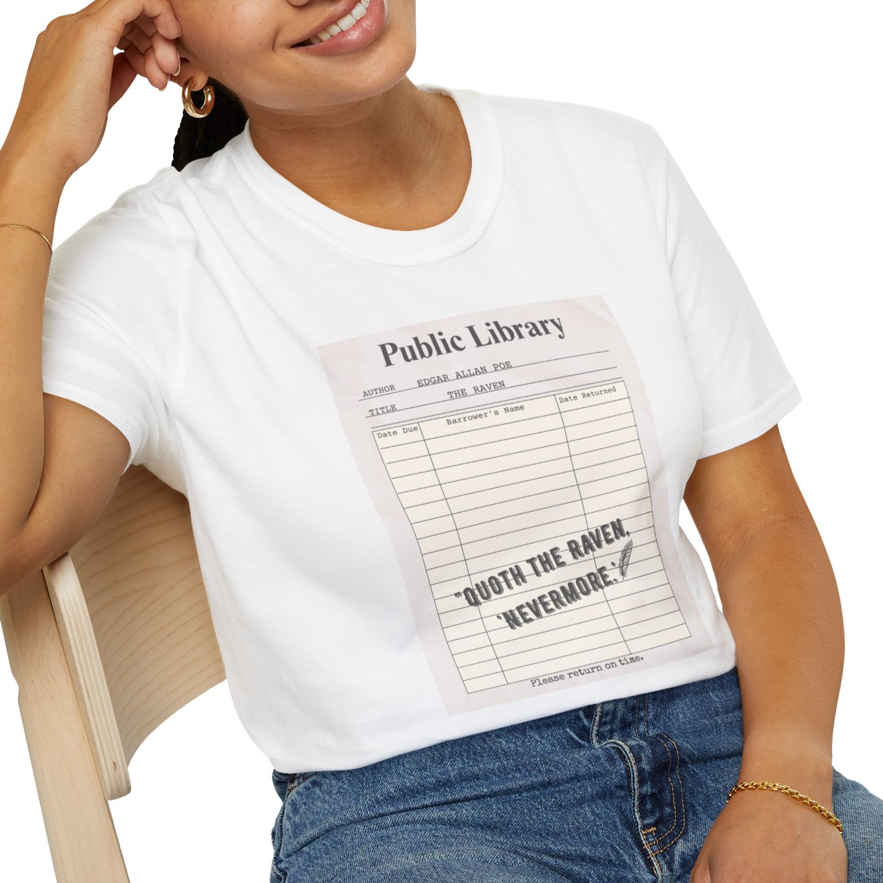 The Raven Check-Out Card Graphic T-Shirt