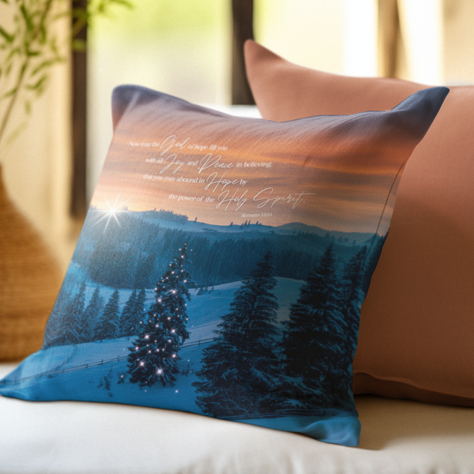 God of Hope - Christmas Pillow product thumbnail image God of Hope - Christmas Pillow product thumbnail image