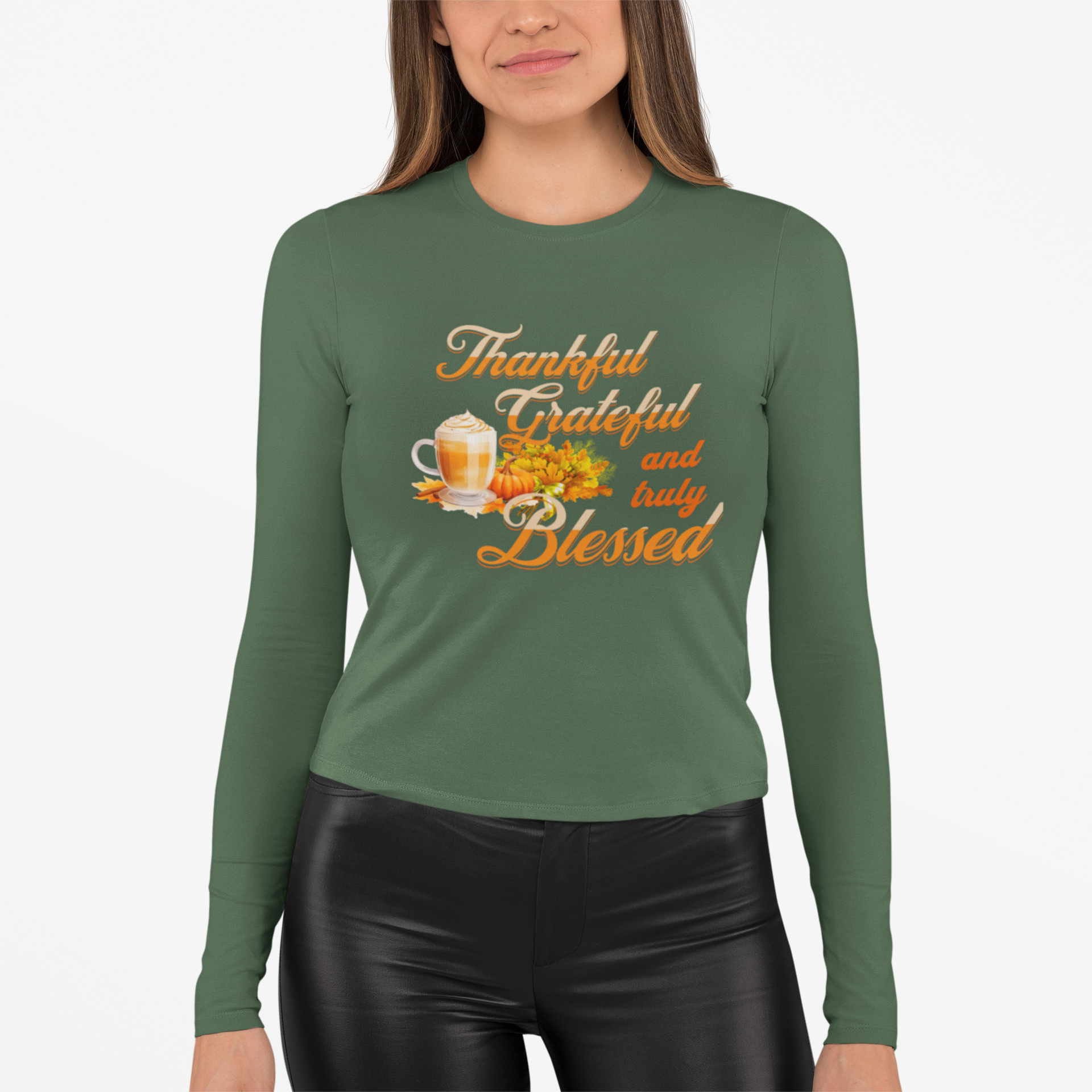 Thankful &amp; Blessed Fall Long Sleeve Tee – Cozy Autumn Vibes Unisex Jersey Long Sleeve T-Shirt product thumbnail image