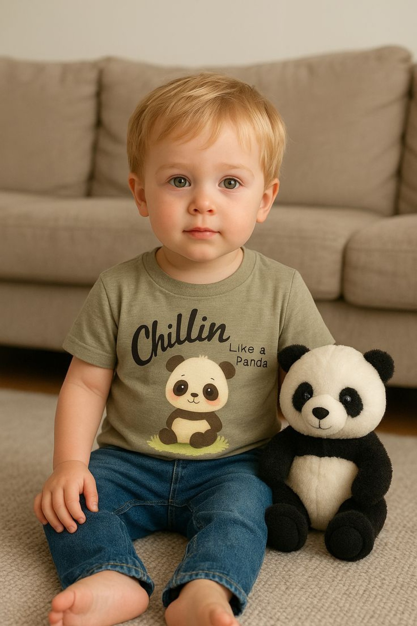 Cute Panda Boy Toddler Tee, product thumbnail image Cute Panda Boy Toddler Tee, product thumbnail image