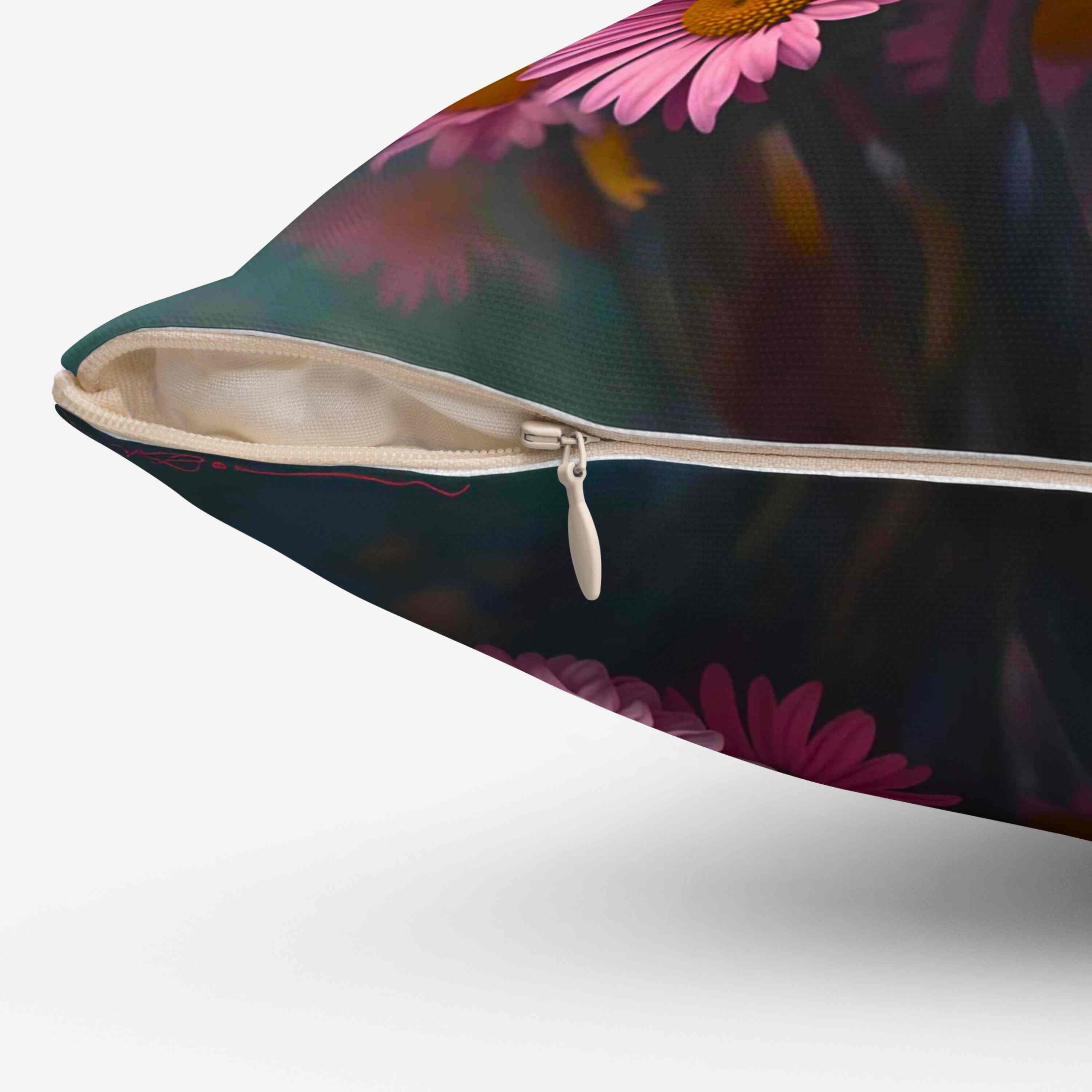 Blush Pink Daisy Floral Pillow – Soft Feminine Cushion Cover for Living Room or Bed, Garden-Inspired Home Accent, Gift for Her, Romantic Bedroom Decor. product thumbnail image