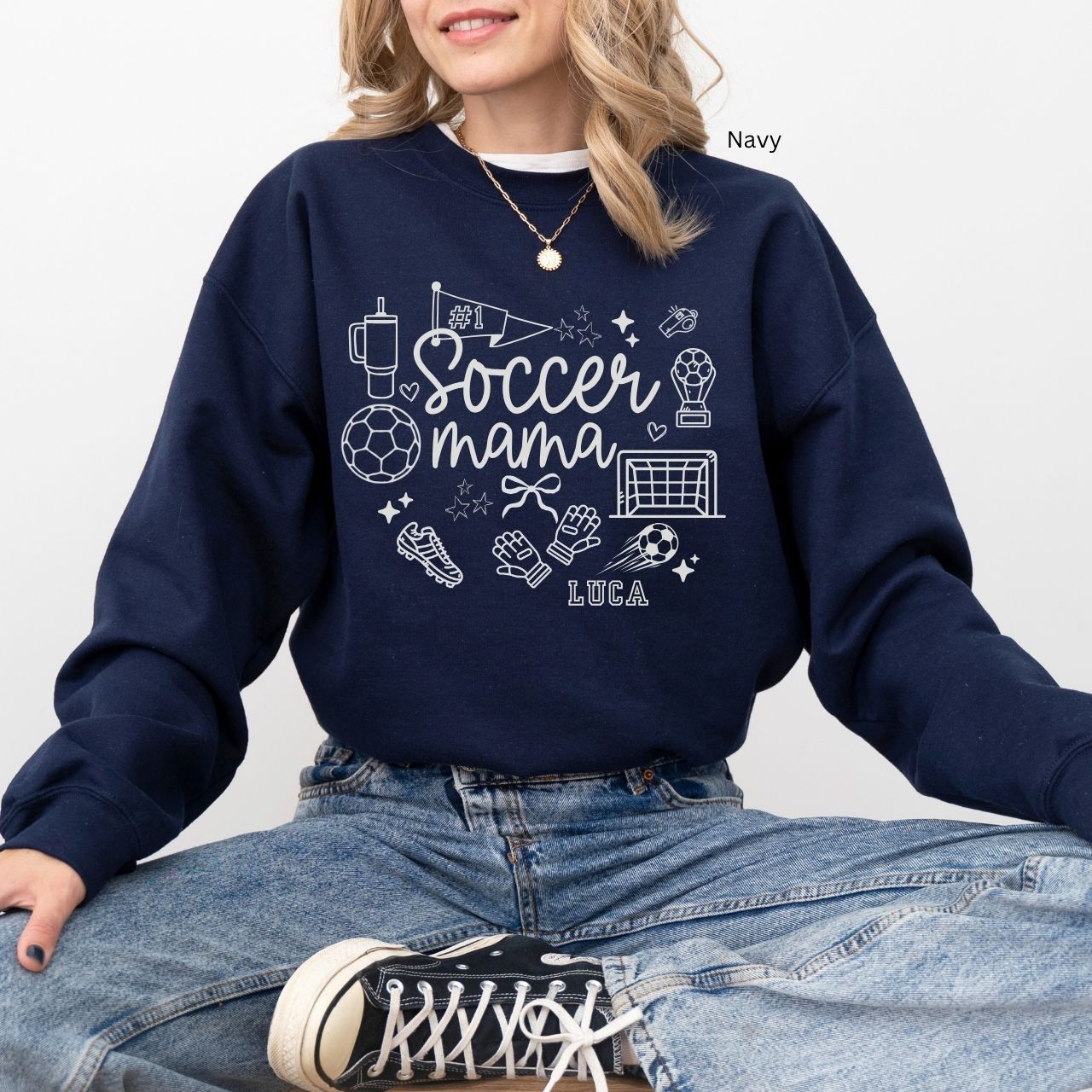 Personalized Soccer Mama Sweatshirt, Cozy Sportswear, Gift for Soccer Moms, Personalized Crewneck, Casual Everyday Wear, Sports Team Apparel Personalized Soccer Mama Sweatshirt, Cozy Sportswear, Gift for Soccer Moms, Personalized Crewneck, Casual Everyday Wear, Sports Team Apparel