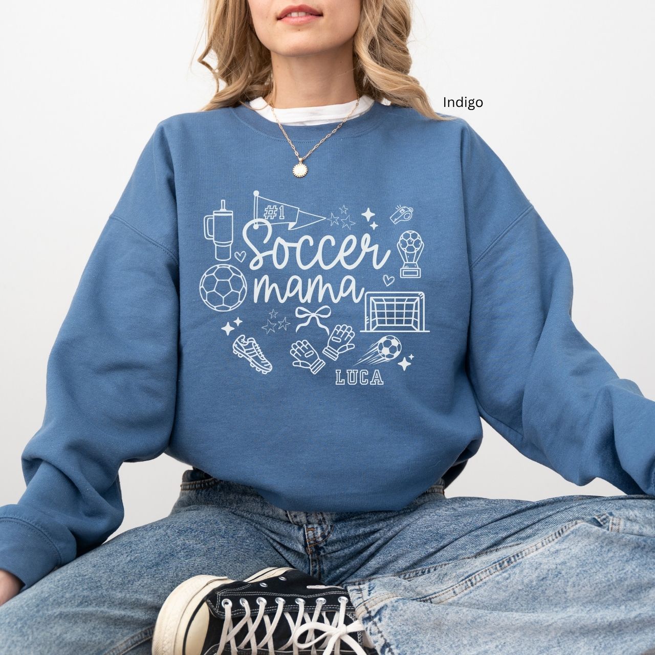 Personalized Soccer Mama Sweatshirt, Cozy Sportswear, Gift for Soccer Moms, Personalized Crewneck, Casual Everyday Wear, Sports Team Apparel product thumbnail image Personalized Soccer Mama Sweatshirt, Cozy Sportswear, Gift for Soccer Moms, Personalized Crewneck, Casual Everyday Wear, Sports Team Apparel product thumbnail image
