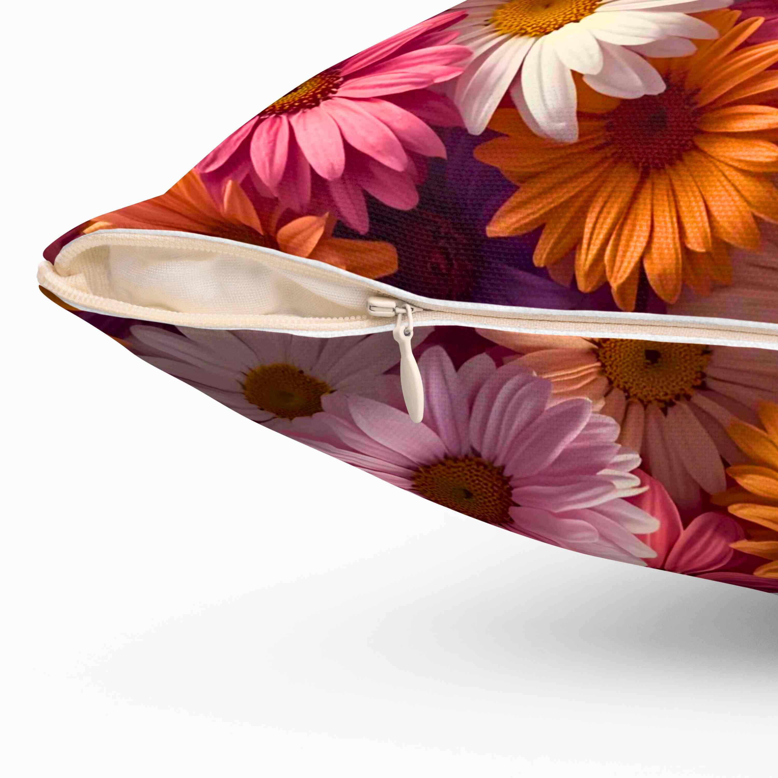 Rainbow Daisy Floral Pillow – Cheerful Garden Bloom Pillowcase, Colorful Home Accent for Sofa or Bed, Petals on Pillows product thumbnail image