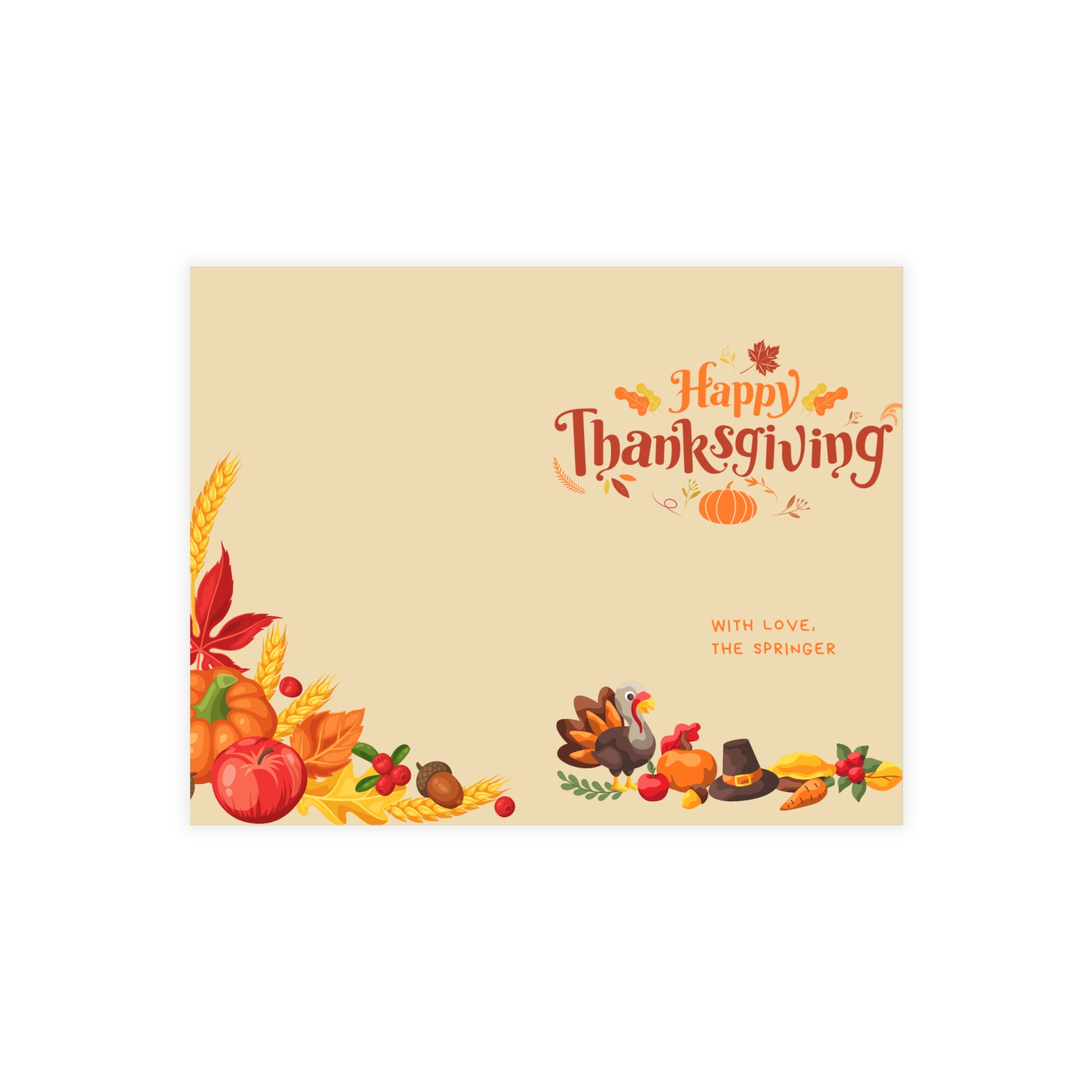Thanksgiving Postcard Bundle with personalized family name