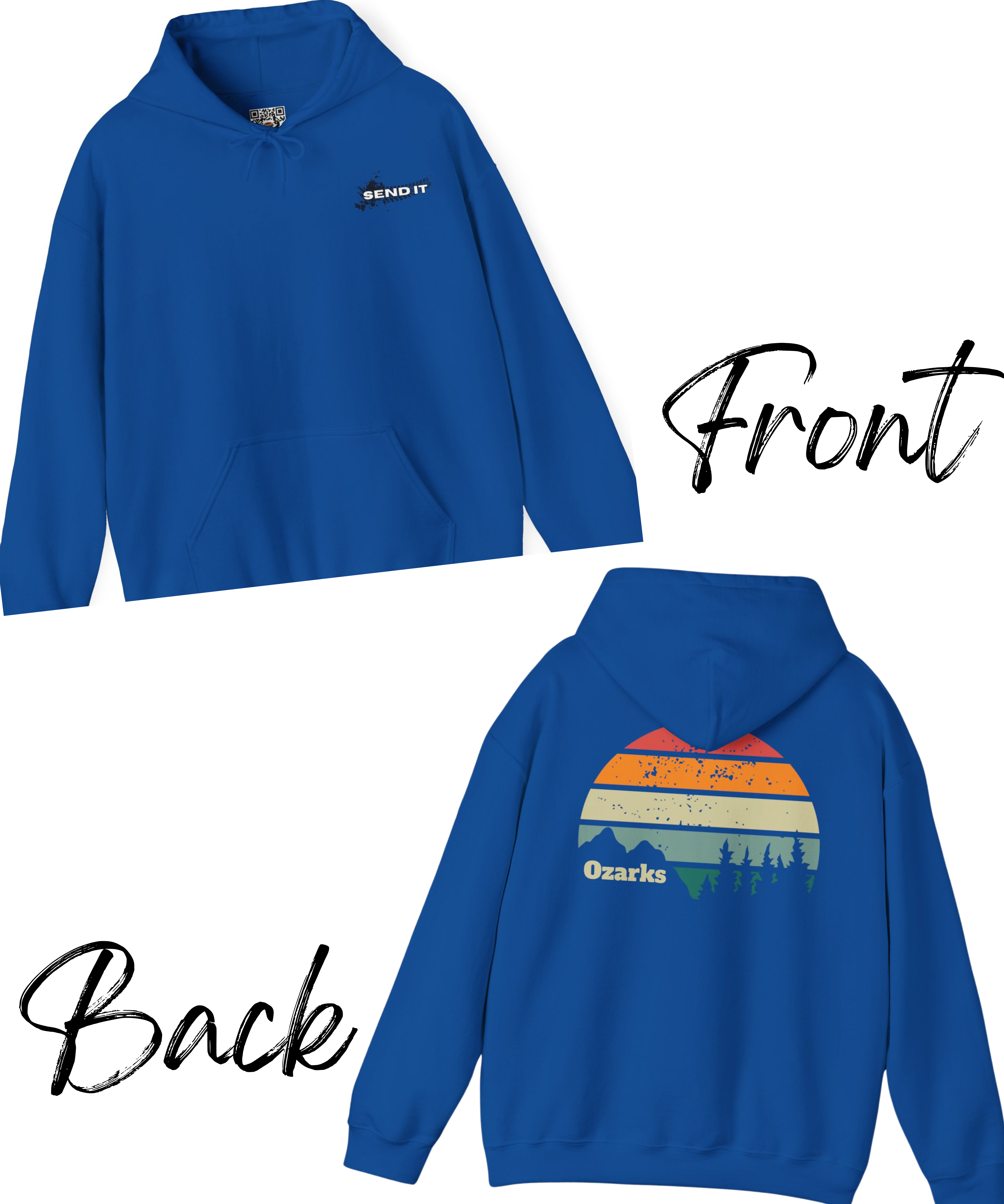 Ozark Live Where You Play Soft Heavy Blend Hoodie Front &amp; Back product thumbnail image