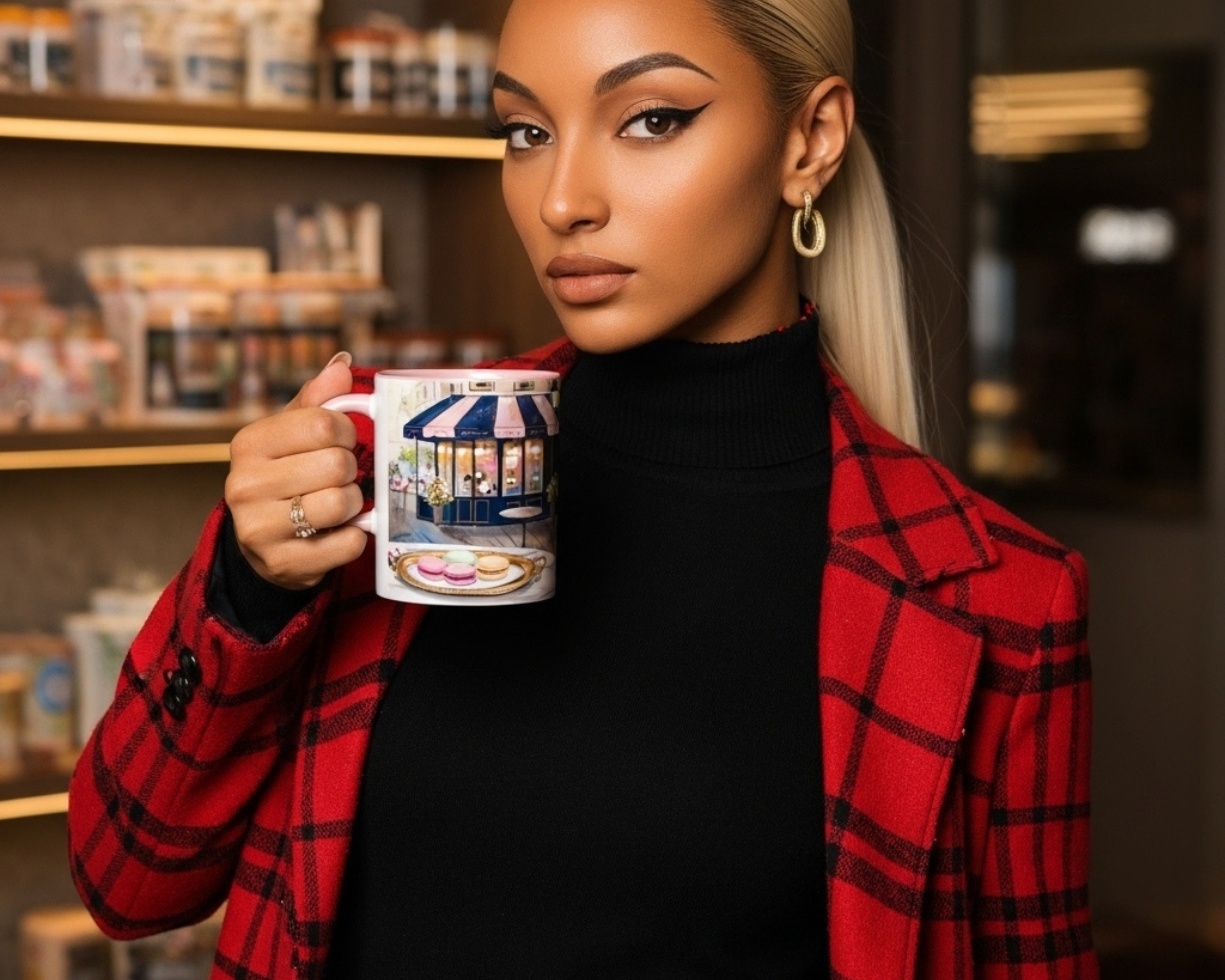 Chic Parisian Coffee Mug - Elegant Accent Mug for Coffee Lovers, Gift for Tea Enthusiasts, Perfect for Home or Office, Unique Kitchen Decor
