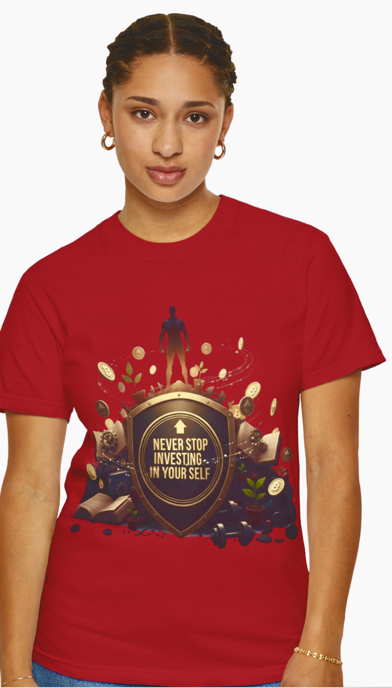 Invest in Yourself T-Shirt, Motivational Tee, Inspirational Apparel, Unisex Garment-Dyed Shirt, Self-Care Gift, Affirmation Wear
