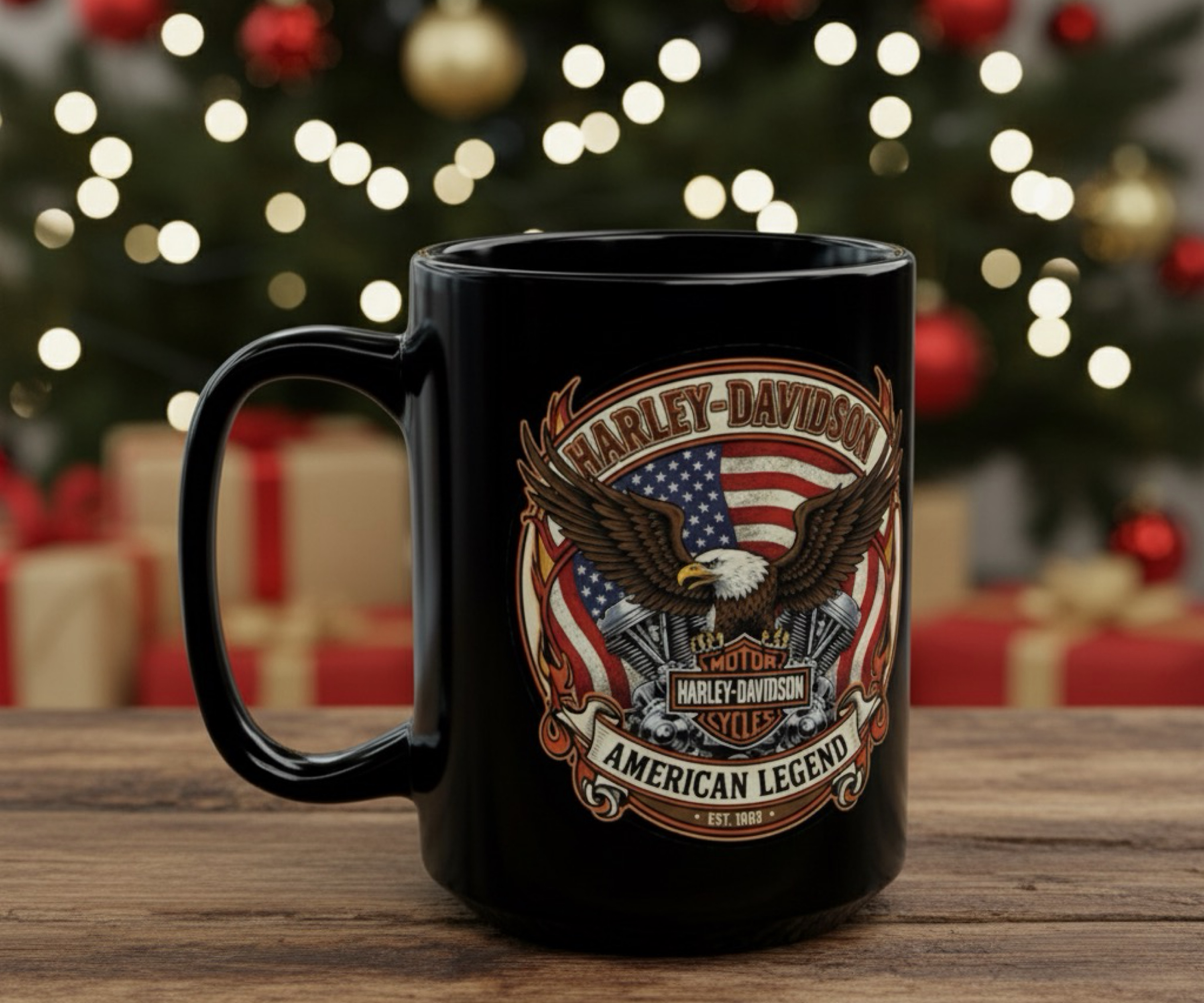 Harley Davidson American Legend Black Mug 15oz Coffee Cup Gift for HD Biker product thumbnail image