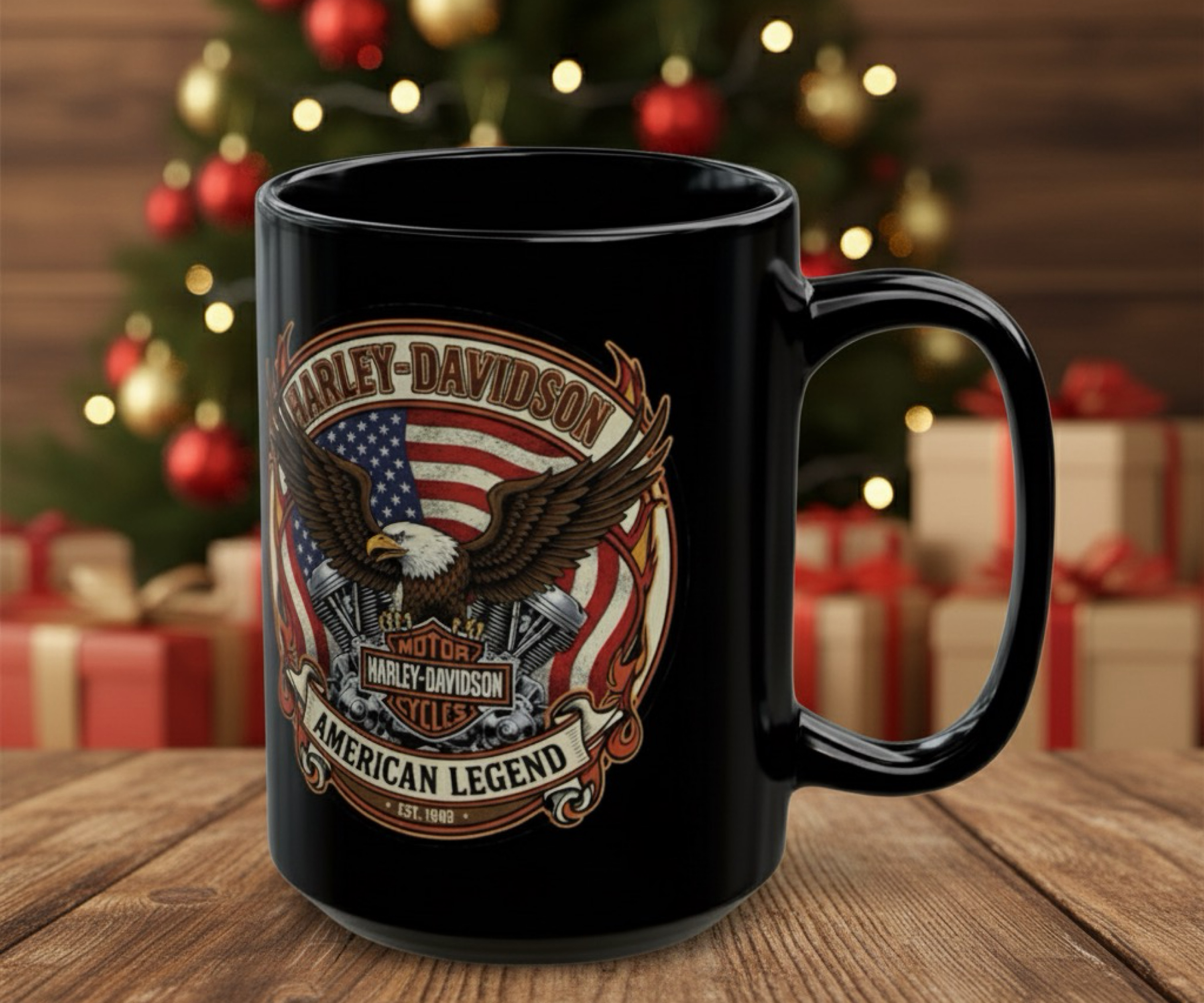 Harley Davidson American Legend Black Mug 15oz Coffee Cup Gift for HD Biker product thumbnail image