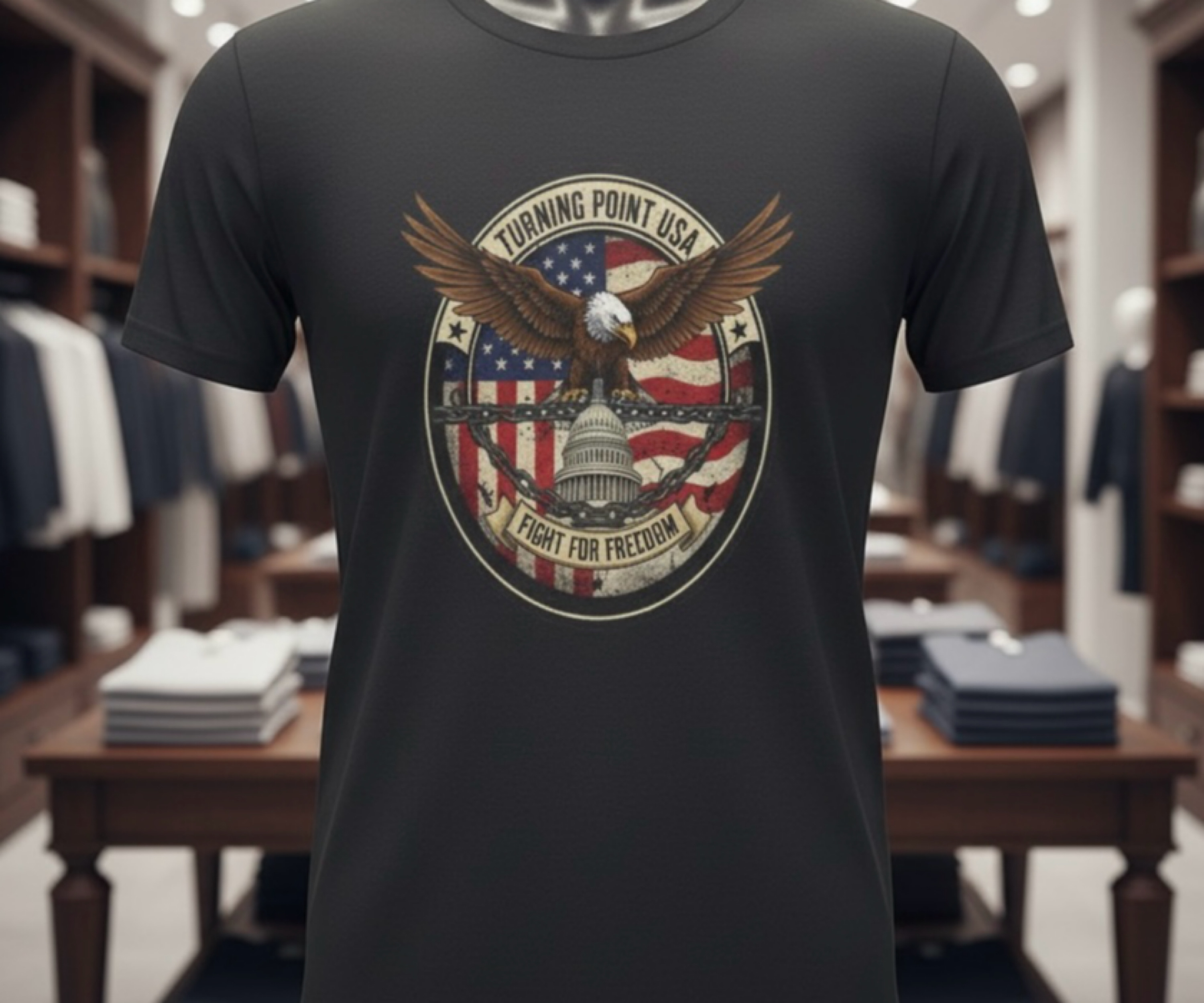 Turning Point USA Fight for Freedom Shirt Charlie Kirk Tribute. Unisex T-Shirt product thumbnail image