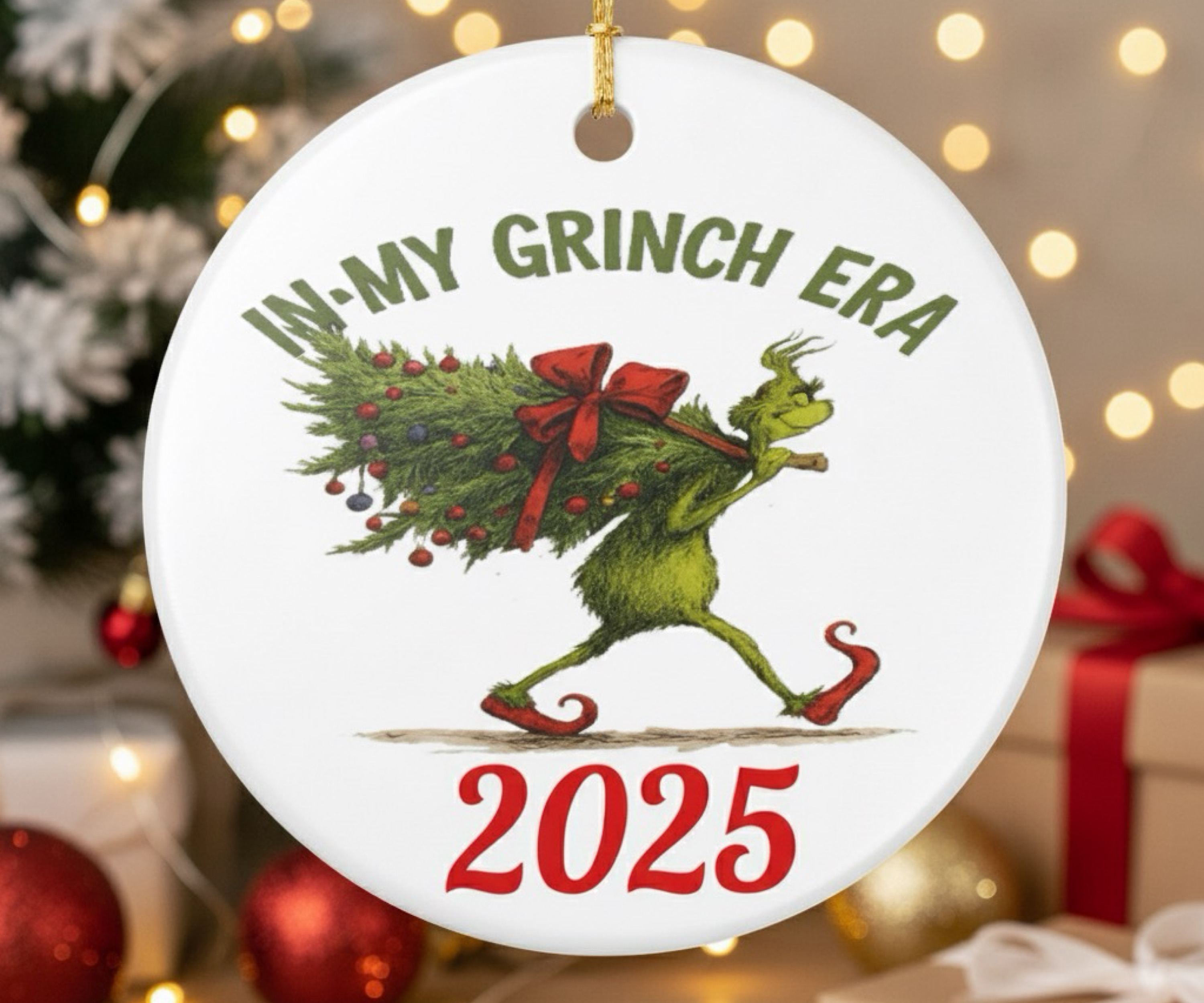 In My Grinch Era 2025 Ceramic Christmas Ornament Holiday Decoration Keepsake product thumbnail image In My Grinch Era 2025 Ceramic Christmas Ornament Holiday Decoration Keepsake product thumbnail image
