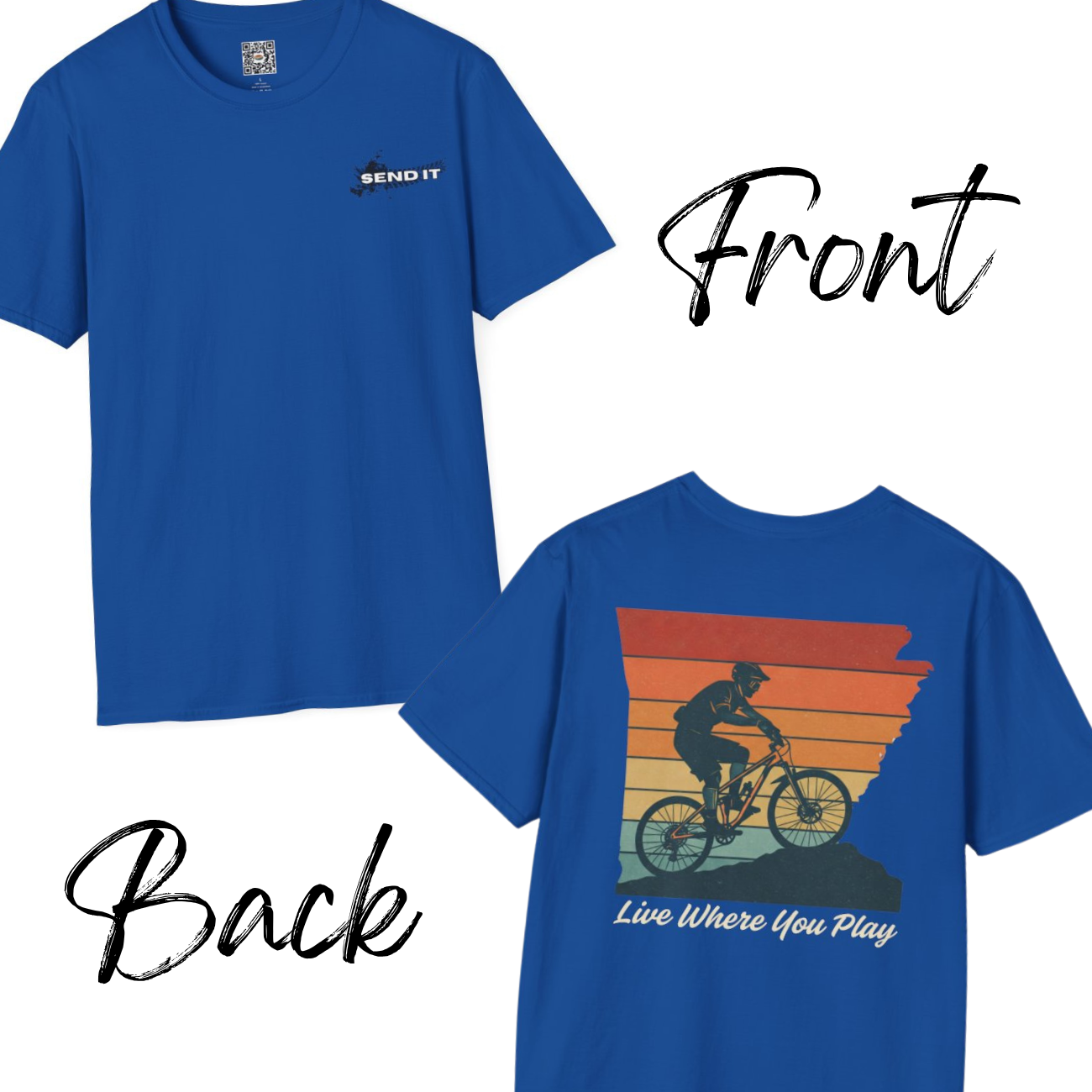 Mountain Bike Life Short Sleeve Unisex Tee Front &amp; Back product thumbnail image