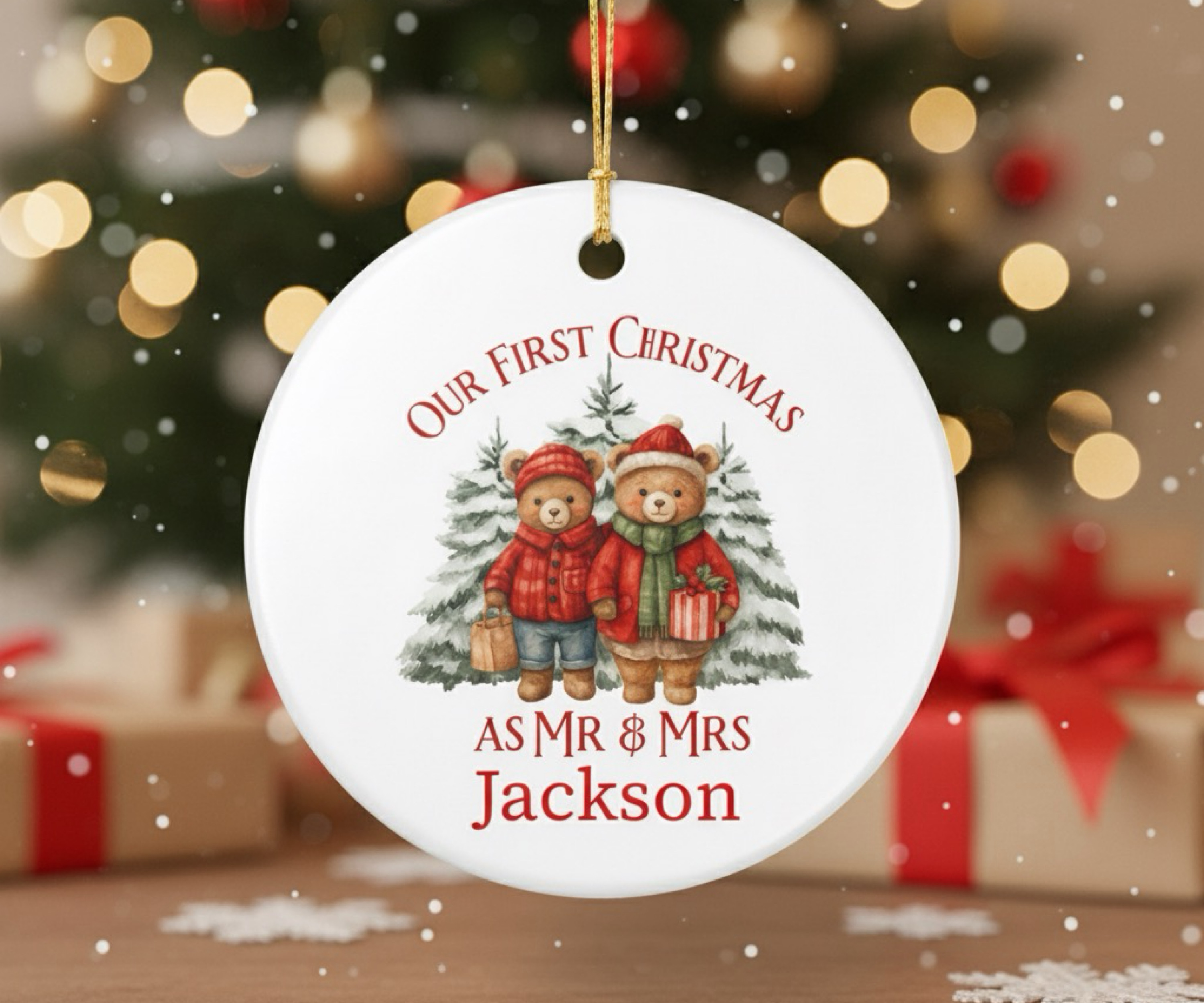 Personalized Our First Christmas as Mr  Mrs Ornament 2025  Custom Newlywed Ceramic Ornament Wedding Gift First Christmas Married Keepsake product thumbnail image