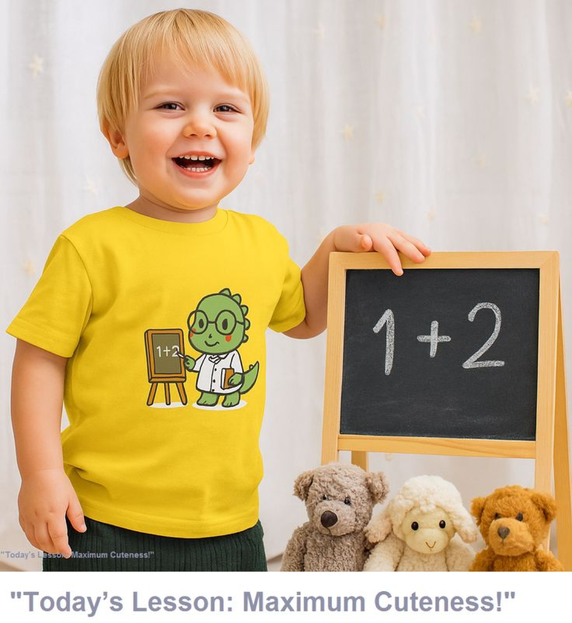 Cute Professor Dinosaur Toddler Tee product thumbnail image Cute Professor Dinosaur Toddler Tee product thumbnail image