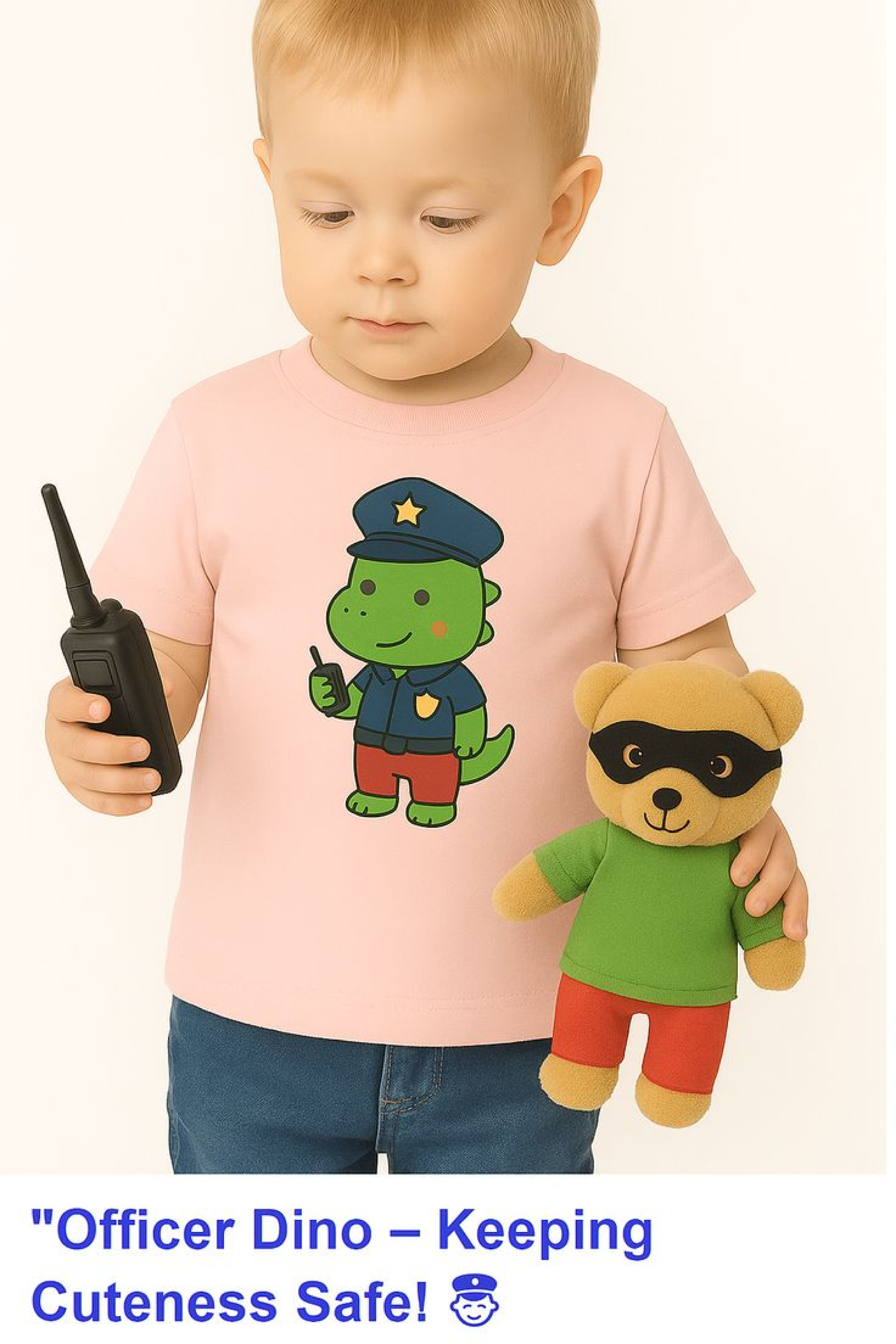 Dinosaur Police Officer Toddler Tee, 