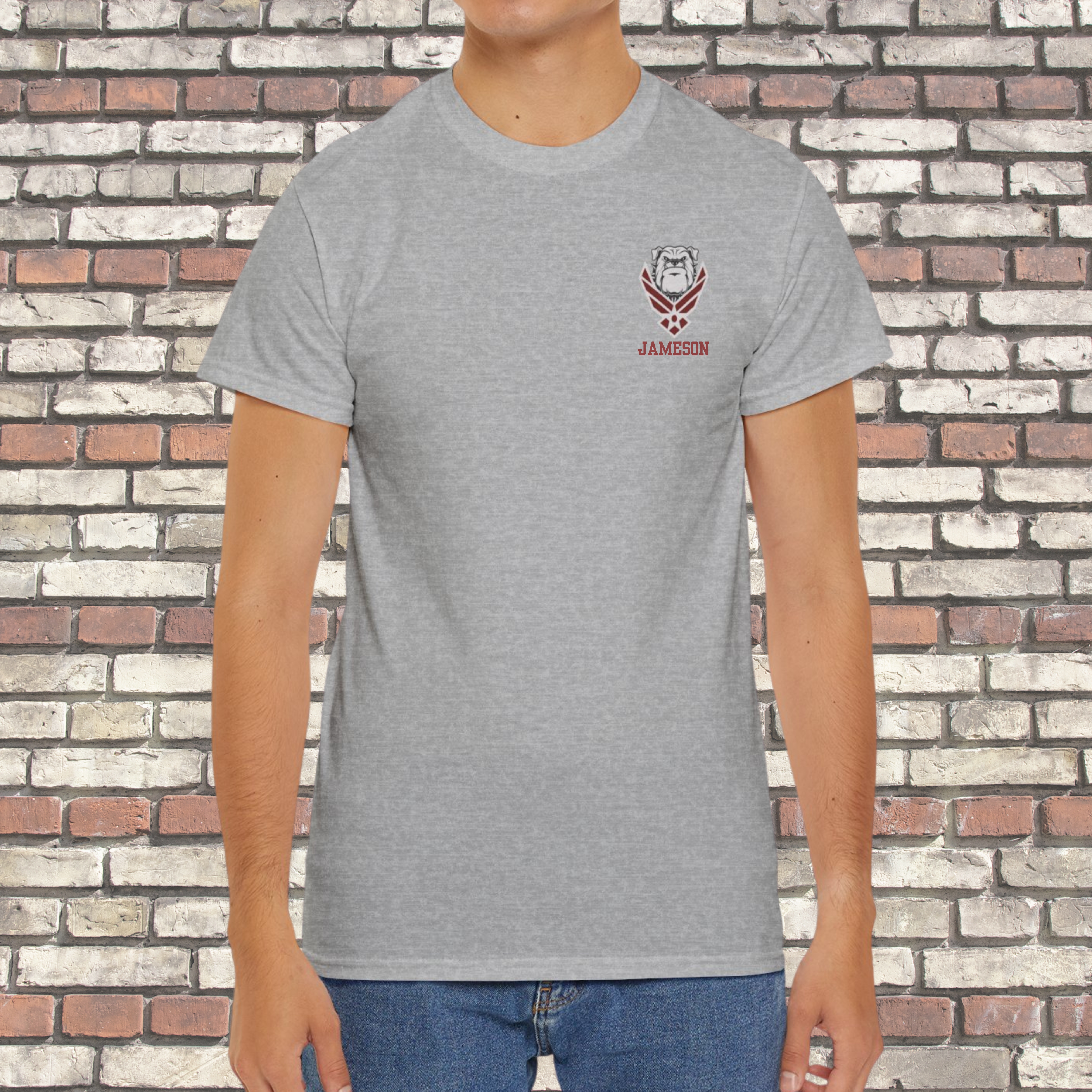 Waller High School JROTC 2025-2026 T-Shirt - Bulldog &amp; Air Force Logo - Front &amp; Back of Shirt Design - Personalize product thumbnail image