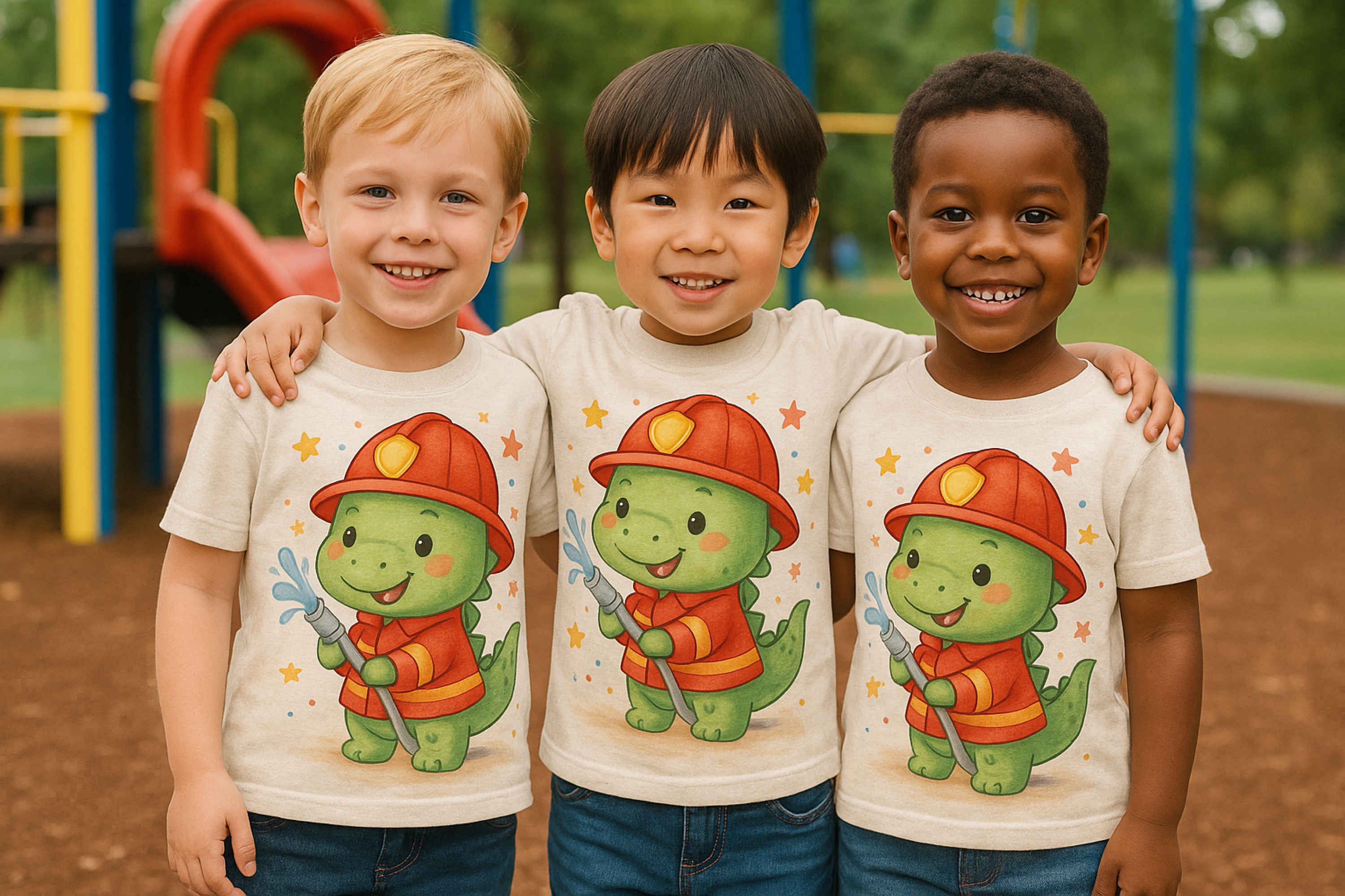 Firefighter Dino Tee # 2 product thumbnail image Firefighter Dino Tee # 2 product thumbnail image