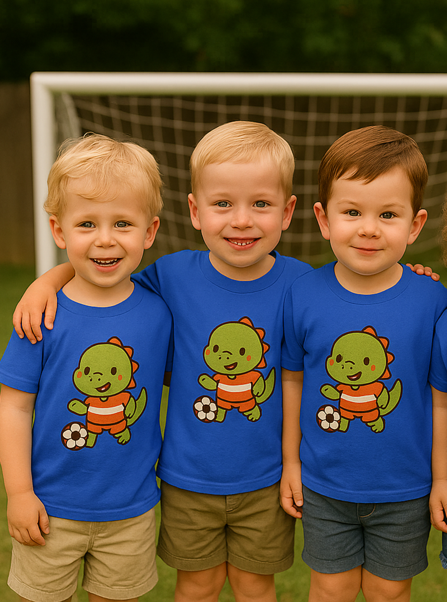Adorable Dino Soccer Toddler Tee, product thumbnail image Adorable Dino Soccer Toddler Tee, product thumbnail image