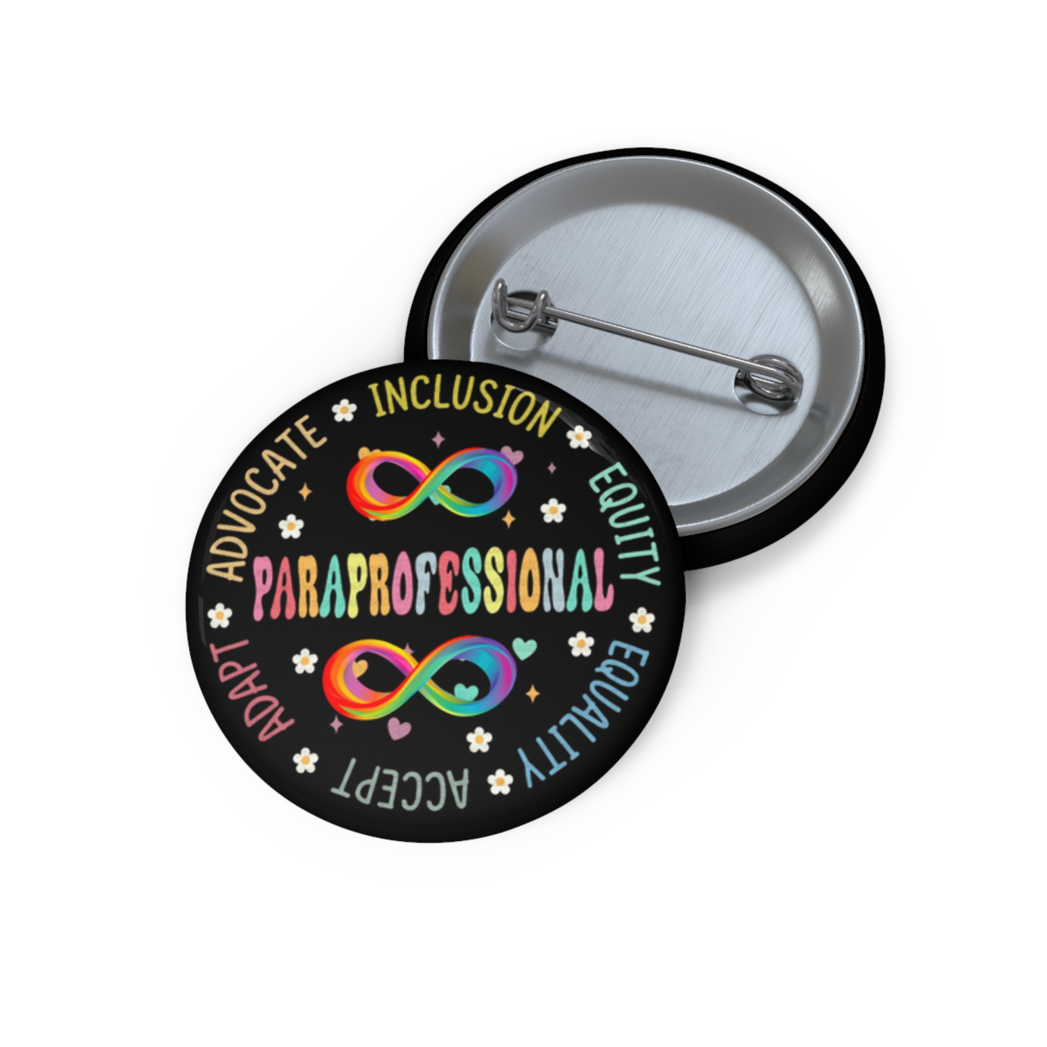 Custom Para Professional Pin Buttons, Rainbow Infinity Design, Gift for Teachers, Fun Accessories, Badge for Events, Creative Flair product thumbnail image Custom Para Professional Pin Buttons, Rainbow Infinity Design, Gift for Teachers, Fun Accessories, Badge for Events, Creative Flair product thumbnail image