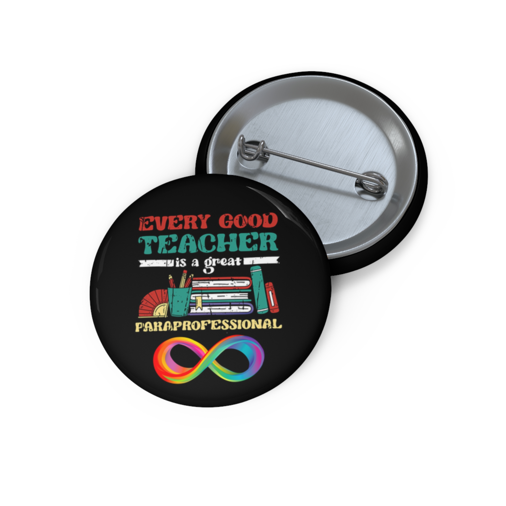 Custom Para Professional Pin Buttons, Rainbow Infinity Design, Gift for Teachers, Fun Accessories, Badge for Events, Creative Flair product thumbnail image Custom Para Professional Pin Buttons, Rainbow Infinity Design, Gift for Teachers, Fun Accessories, Badge for Events, Creative Flair product thumbnail image