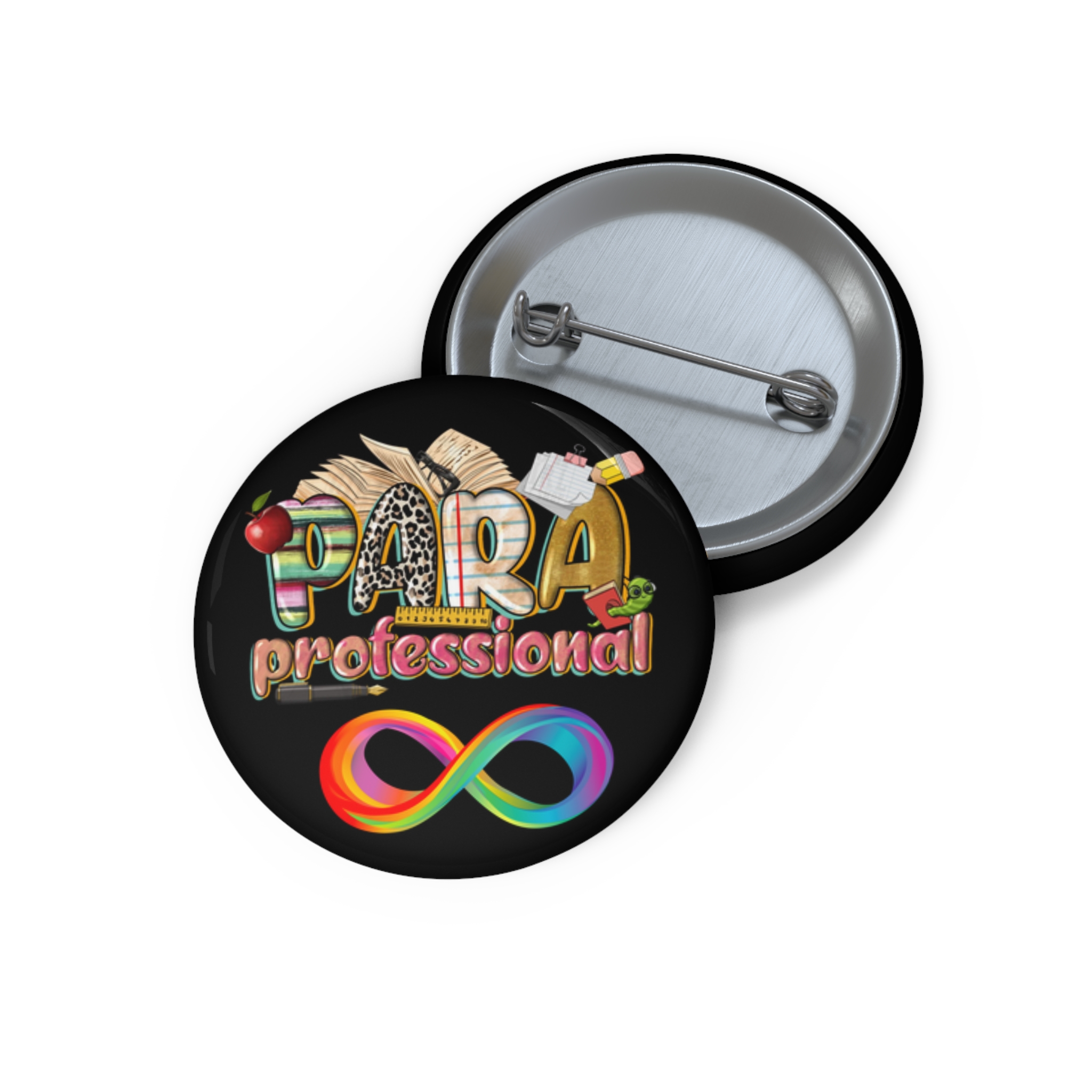 Custom Para Professional Pin Buttons, Rainbow Infinity Design, Gift for Teachers, Fun Accessories, Badge for Events, Creative Flair product thumbnail image Custom Para Professional Pin Buttons, Rainbow Infinity Design, Gift for Teachers, Fun Accessories, Badge for Events, Creative Flair product thumbnail image