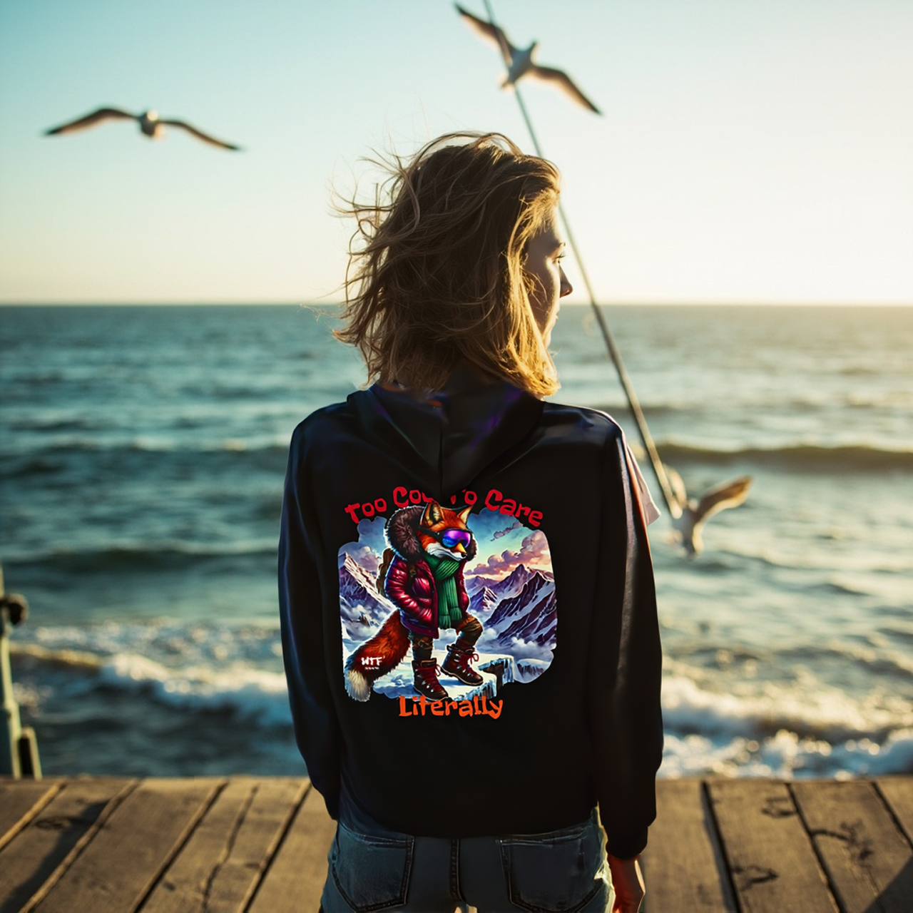 Sarcasm Hoodie - Too Cool to Care - Unisex product thumbnail image