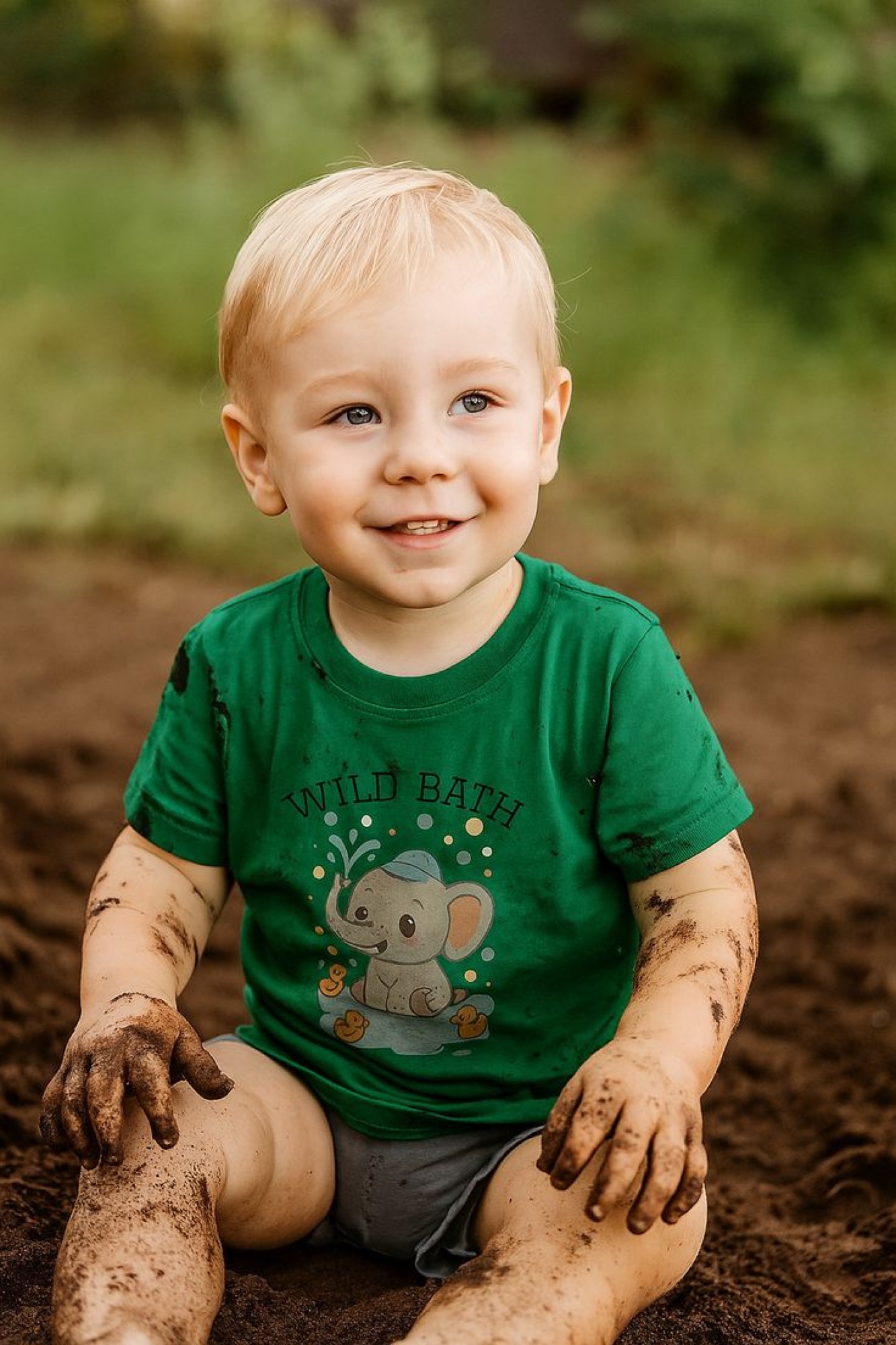 Wild Bath Toddler Tee, Cute Elephant Shirt