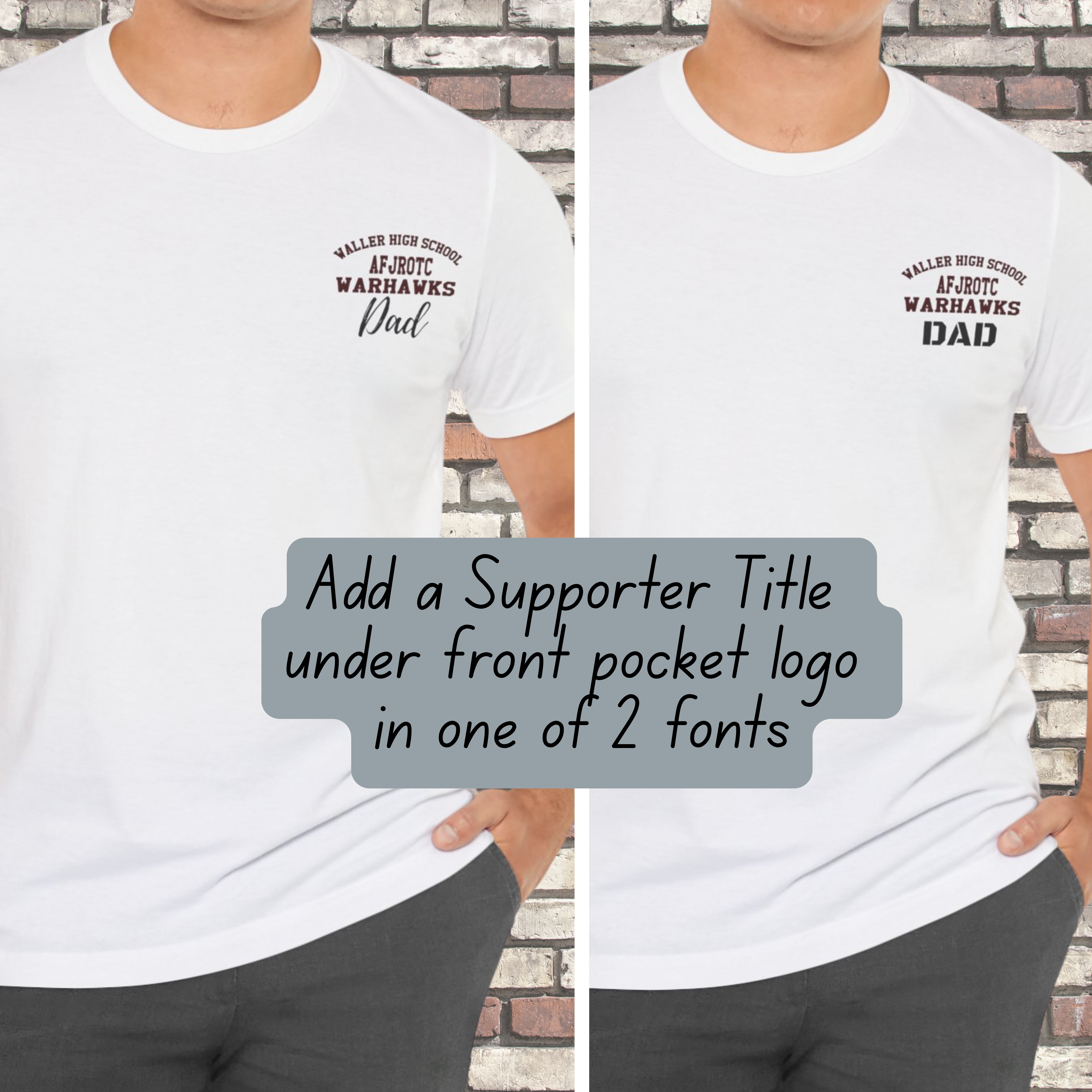 Waller High School AFJROTC Warhawk Supporter Shirts - Personalization available product thumbnail image Waller High School AFJROTC Warhawk Supporter Shirts - Personalization available product thumbnail image