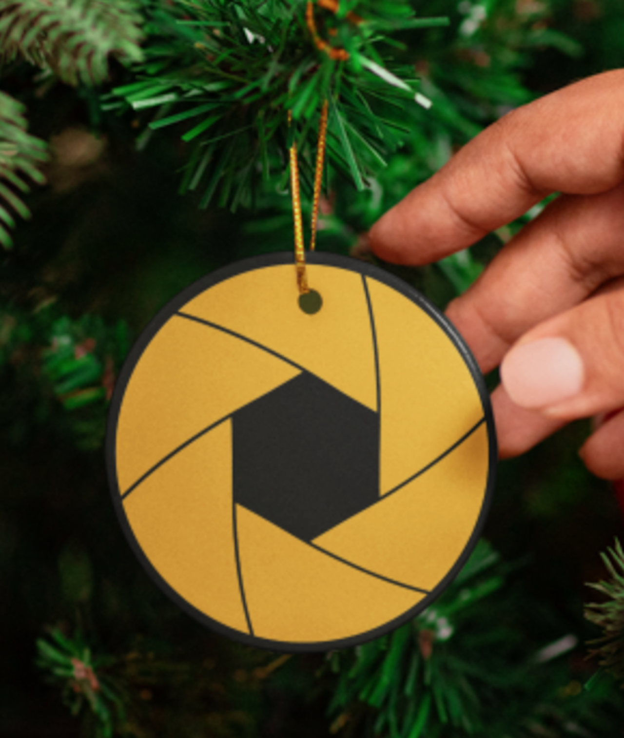 Golden Aperture Ornaments (Double-Sided Ceramic) product thumbnail image Golden Aperture Ornaments (Double-Sided Ceramic) product thumbnail image