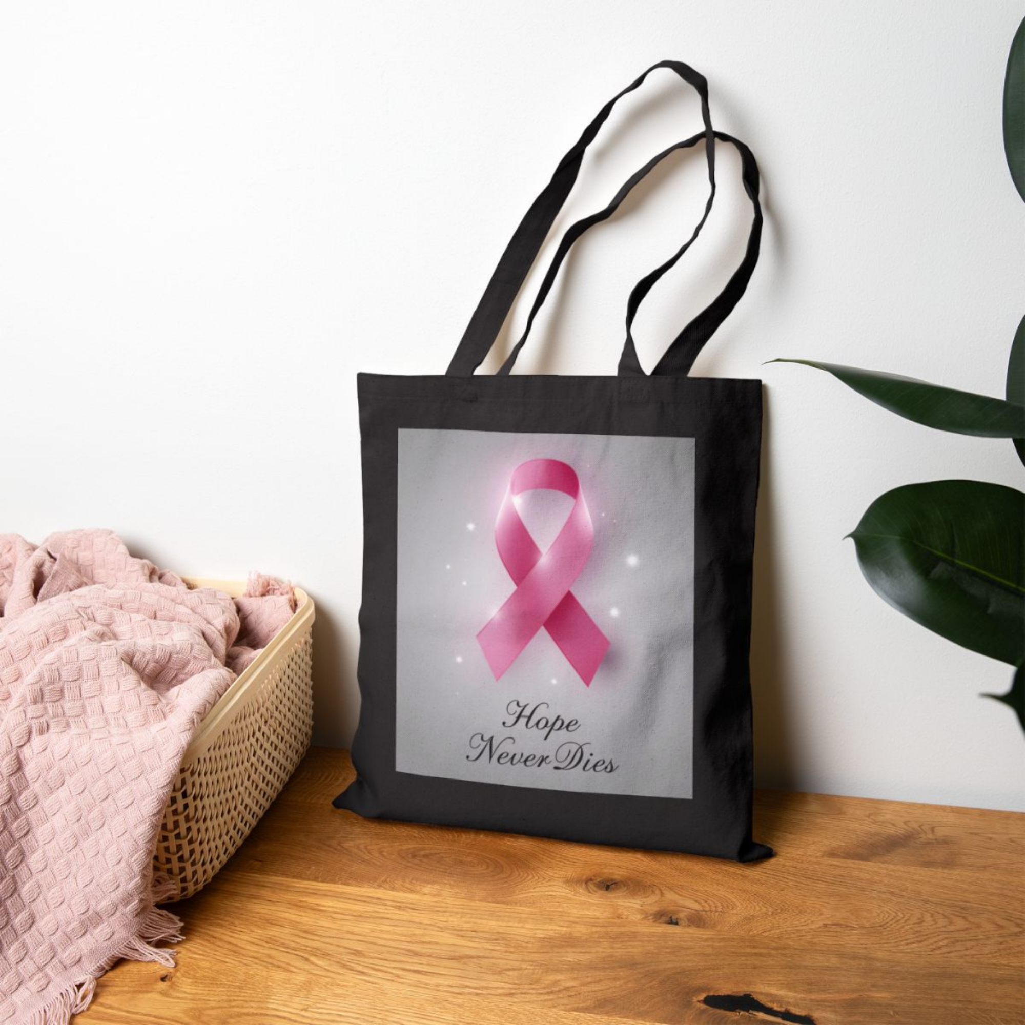 Hope Ribbon Tote Bag Breast Cancer Awareness Gift | Hope Never Dies Pink Ribbon Cotton Canvas Bag | Support Survivor Charity or Walk Tote product thumbnail image Hope Ribbon Tote Bag Breast Cancer Awareness Gift | Hope Never Dies Pink Ribbon Cotton Canvas Bag | Support Survivor Charity or Walk Tote product thumbnail image