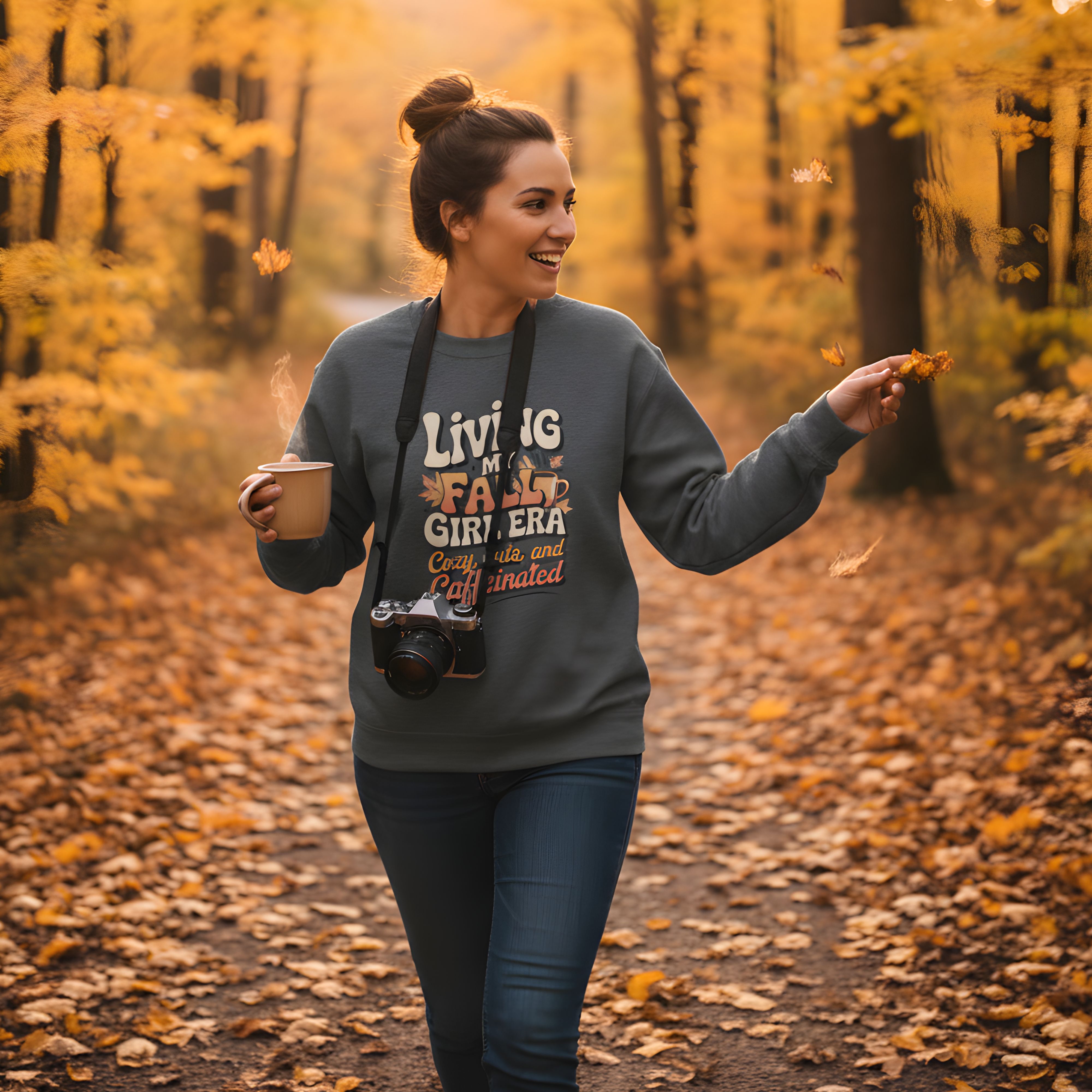Fall Girl Era Crewneck Sweatshirt — Cozy, Cute & Caffeinate product thumbnail image Fall Girl Era Crewneck Sweatshirt — Cozy, Cute & Caffeinate product thumbnail image