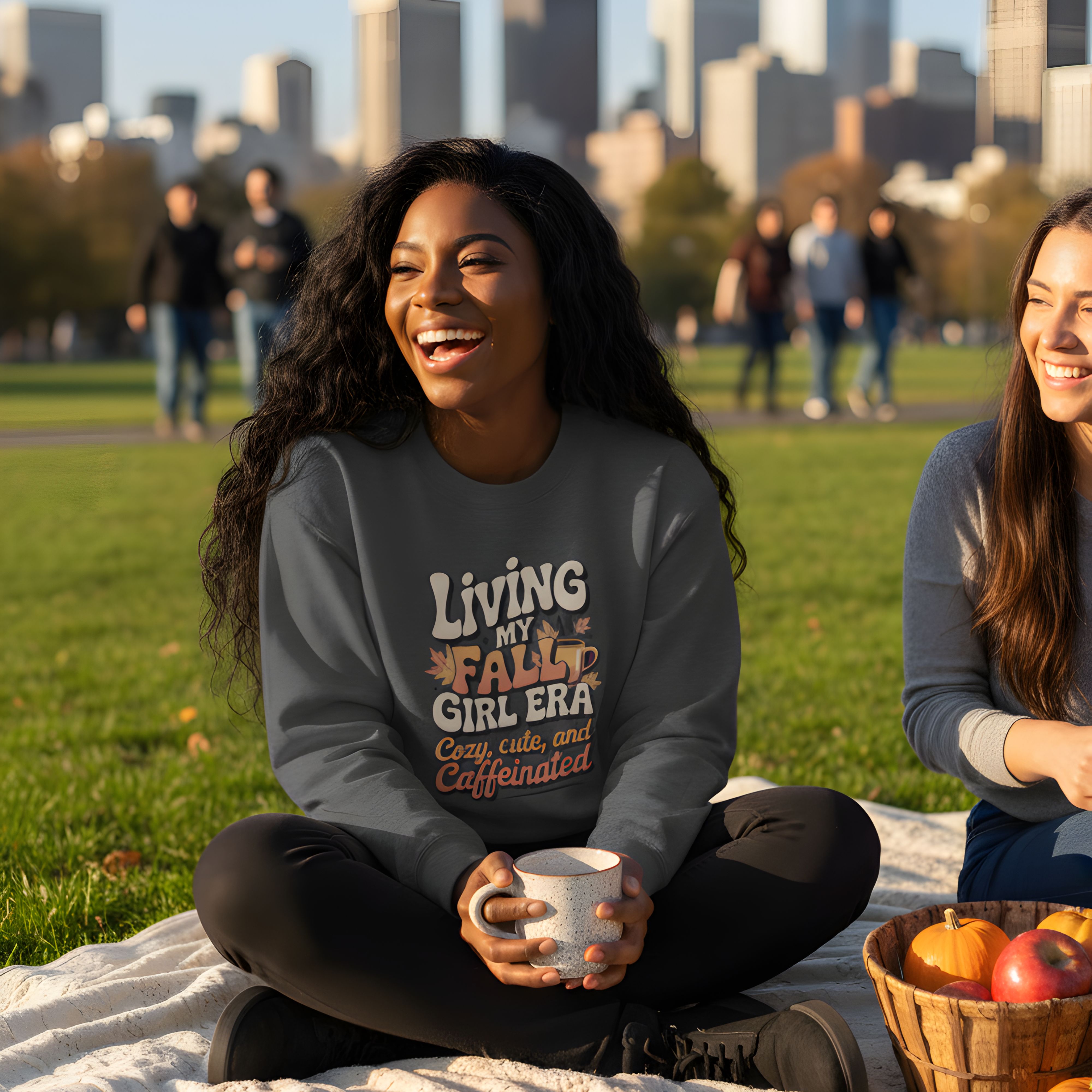 Fall Girl Era Crewneck Sweatshirt — Cozy, Cute &amp; Caffeinate