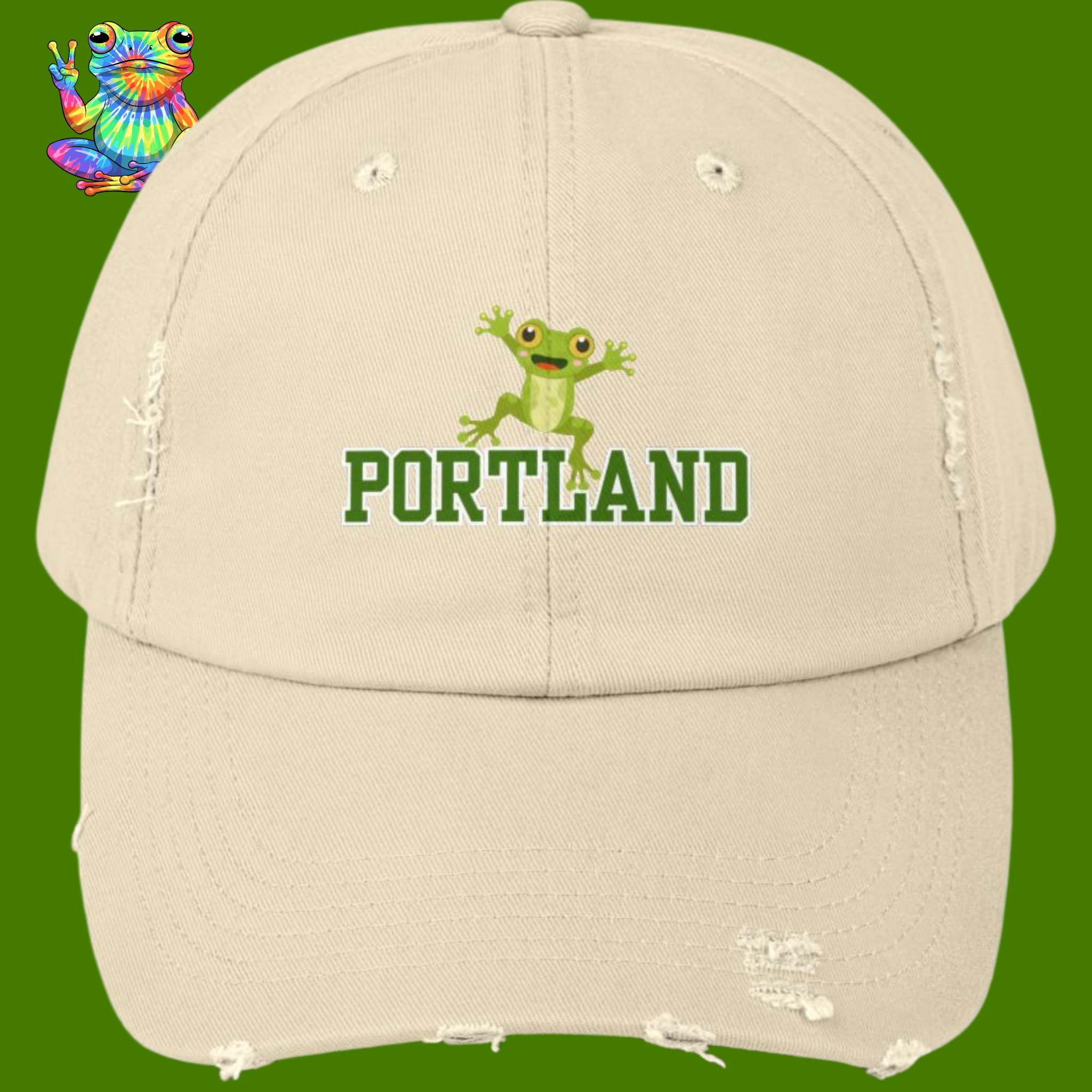 Portland Love Distressed Cap, Perfect for Local Pride, Gifts for Travelers, Casual Everyday Wear, Summer Festivals, Outdoor Adventures product thumbnail image