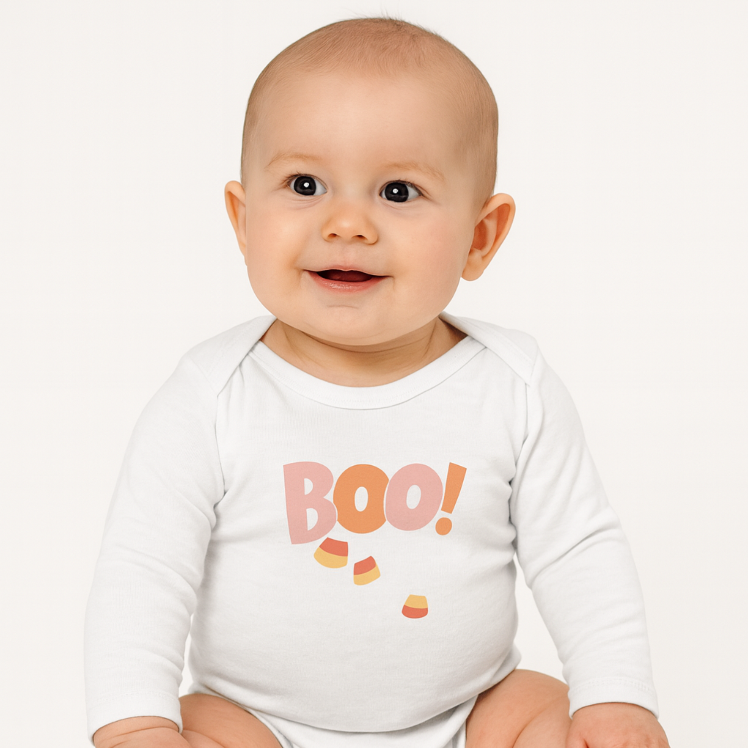 Boo! Halloween Infant Bodysuit, Long Sleeve Baby Shirt, Unisex Costume, Cute Fall Outfit, Personalized Gift for Newborns product thumbnail image