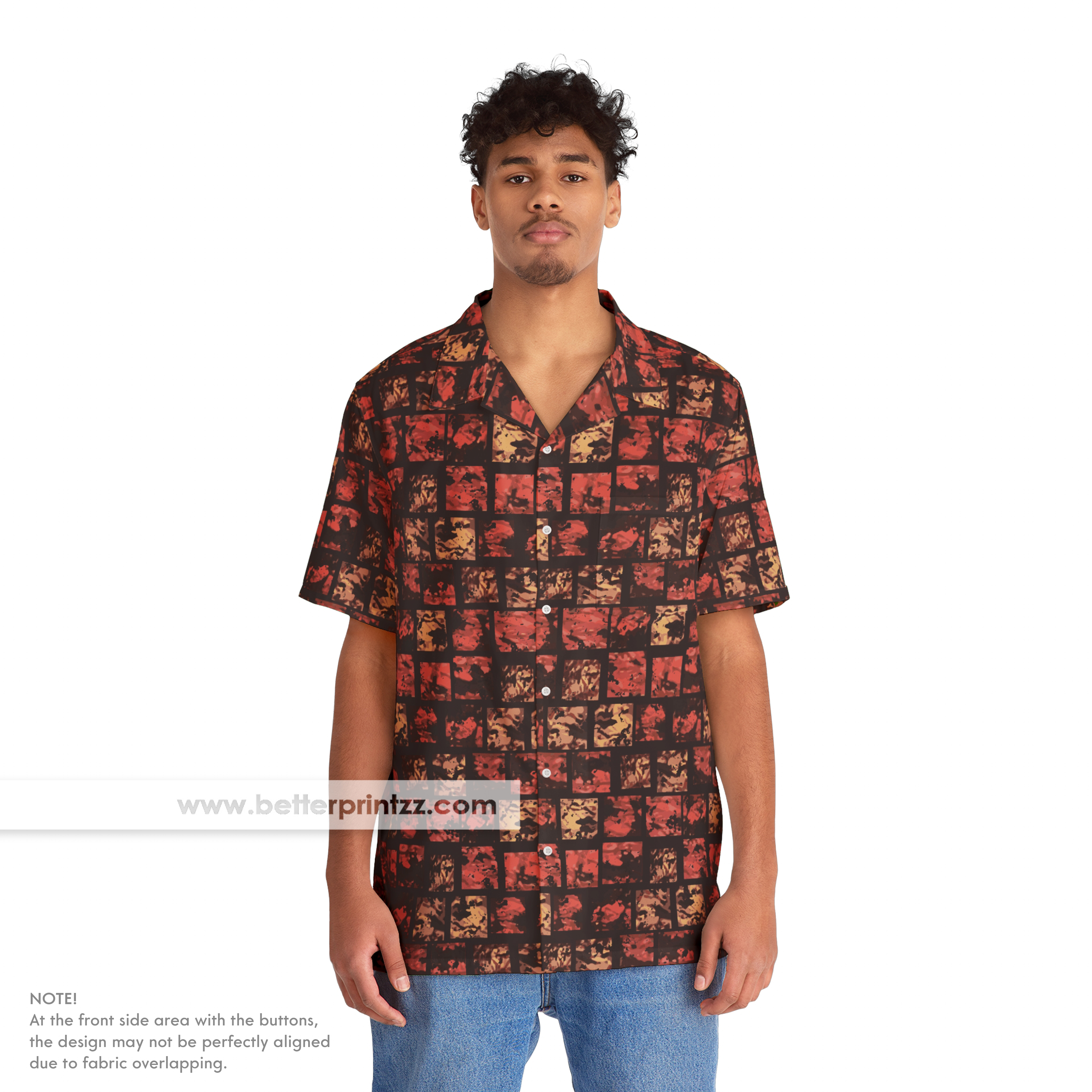 Elvis Presley Hawaiian Shirt Replica from the 'Blue Hawaii' Movie, Gold Red Geometric Hawaiian Shirt, Halloween Elvis Costume Cosplay product thumbnail image Elvis Presley Hawaiian Shirt Replica from the 'Blue Hawaii' Movie, Gold Red Geometric Hawaiian Shirt, Halloween Elvis Costume Cosplay product thumbnail image