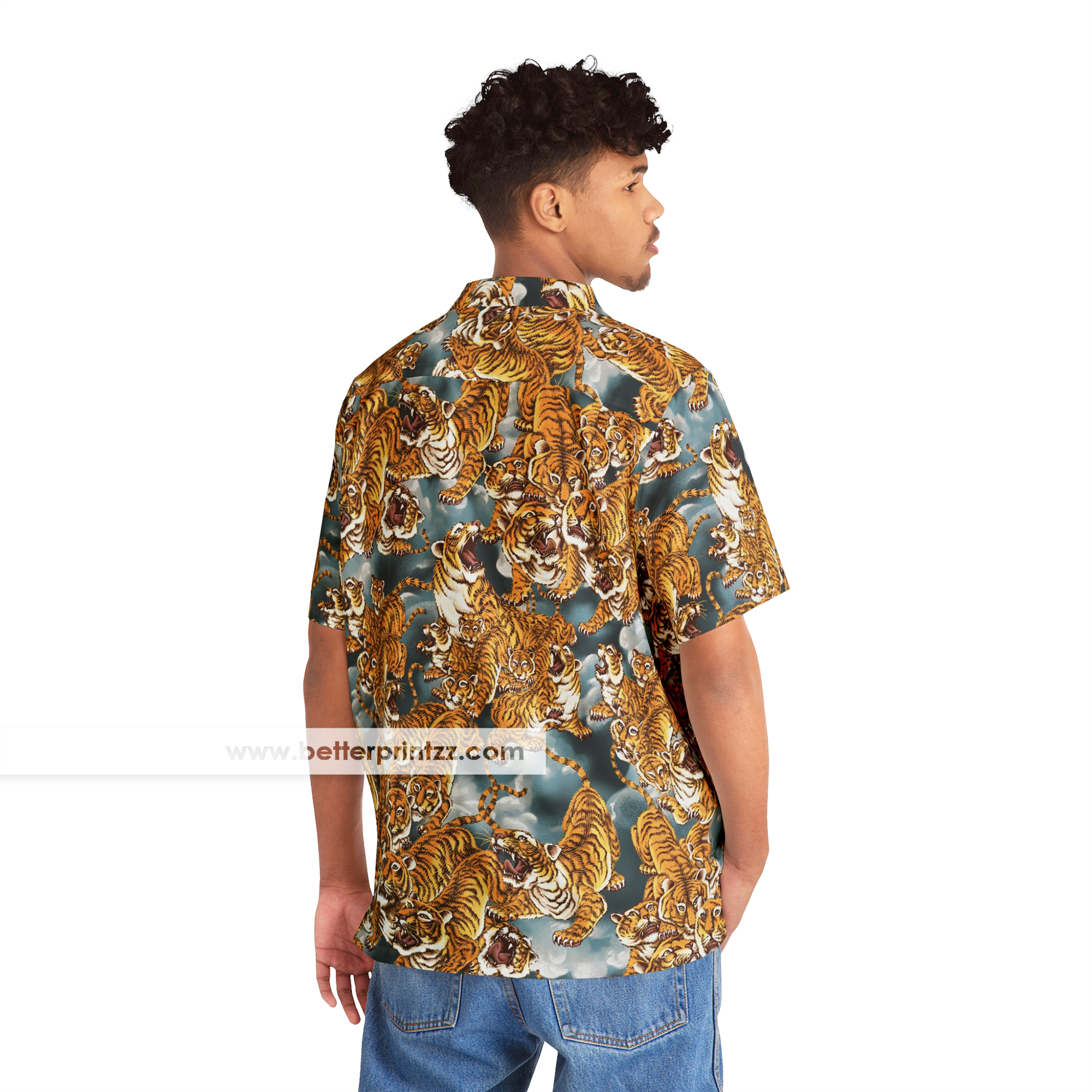 12 Monkeys Movie Prop Hawaiian Shirt Replica, One Hundred Tigers Hawaiian Shirt, Bruce Willis Costume, 90s Movie Cosplay Costume product thumbnail image 12 Monkeys Movie Prop Hawaiian Shirt Replica, One Hundred Tigers Hawaiian Shirt, Bruce Willis Costume, 90s Movie Cosplay Costume product thumbnail image