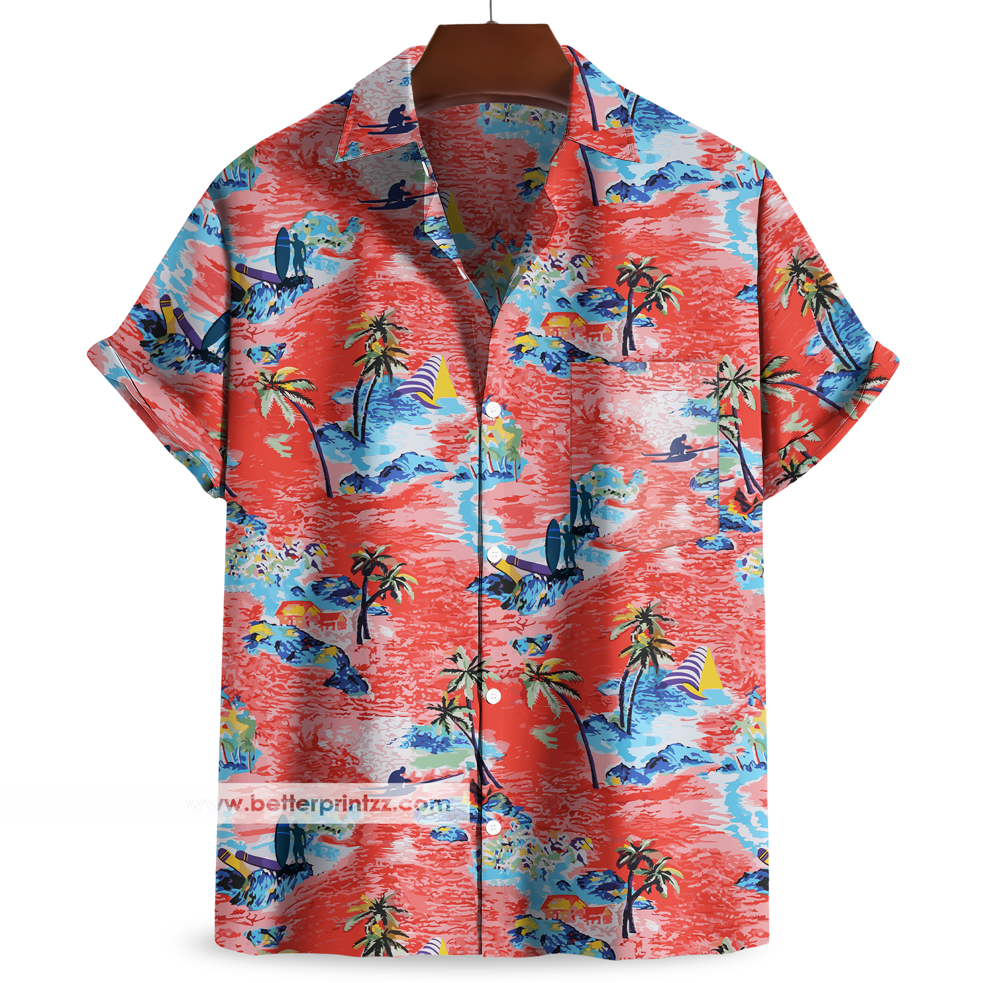 True Romance Hawaiian Shirt, Christian Slater Costume Cosplay, Tarantino Movie 90s Halloween Costume Shirt, Red Shirt Movie Prop Replica