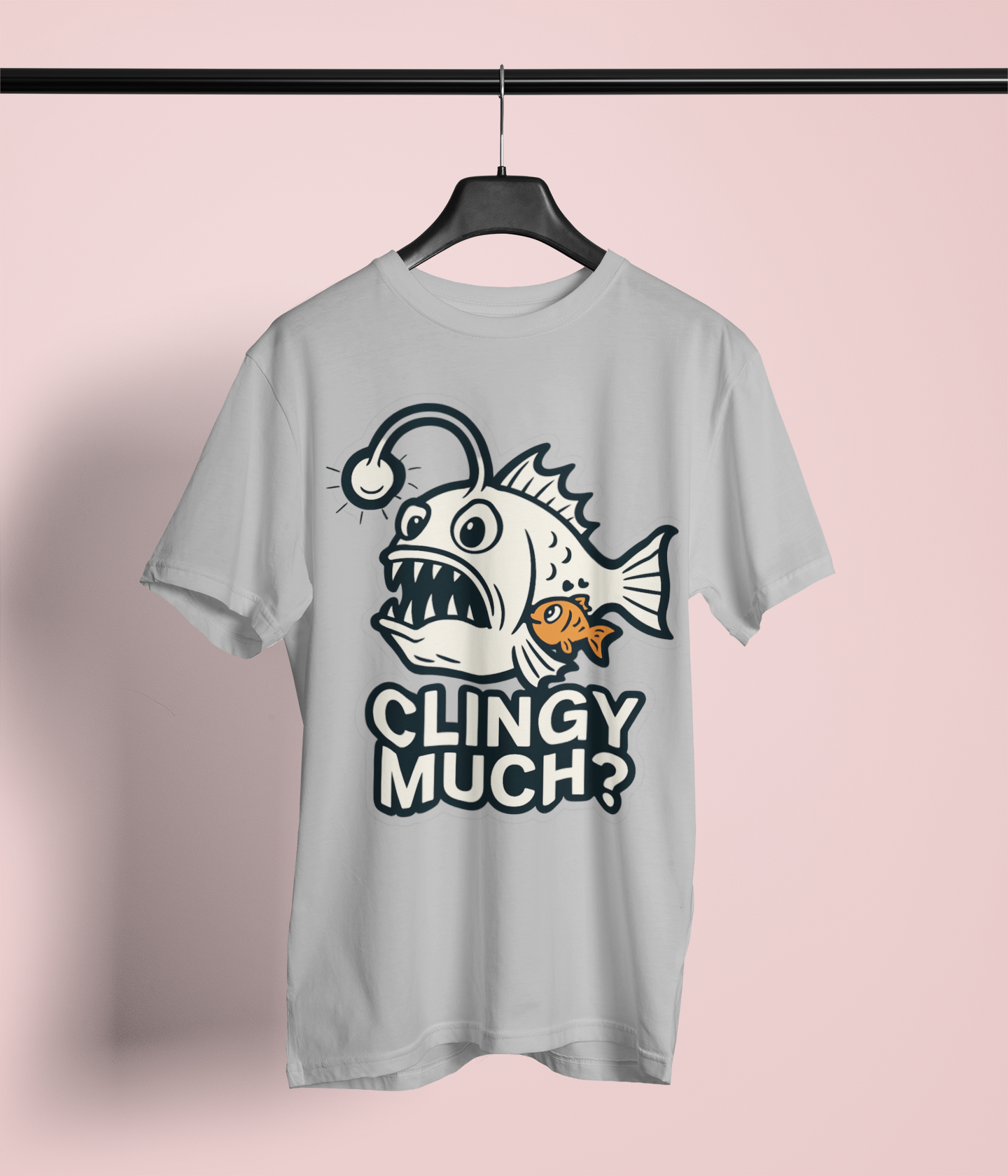Clingy Much? Fish Graphic Unisex Softstyle T-Shirt, Funny Tee, Gift for Fish Lovers, Birthday Present, Casual Wear product thumbnail image Clingy Much? Fish Graphic Unisex Softstyle T-Shirt, Funny Tee, Gift for Fish Lovers, Birthday Present, Casual Wear product thumbnail image