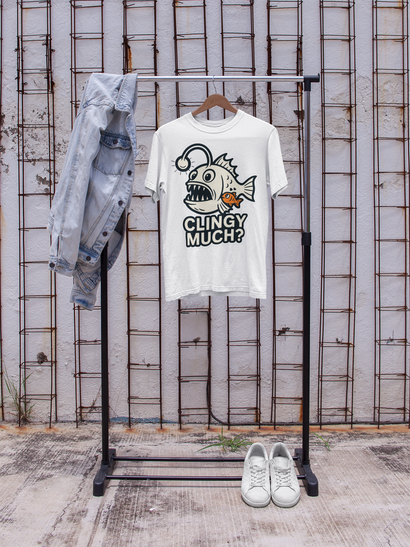 Clingy Much? Fish Graphic Unisex Softstyle T-Shirt, Funny Tee, Gift for Fish Lovers, Birthday Present, Casual Wear product thumbnail image