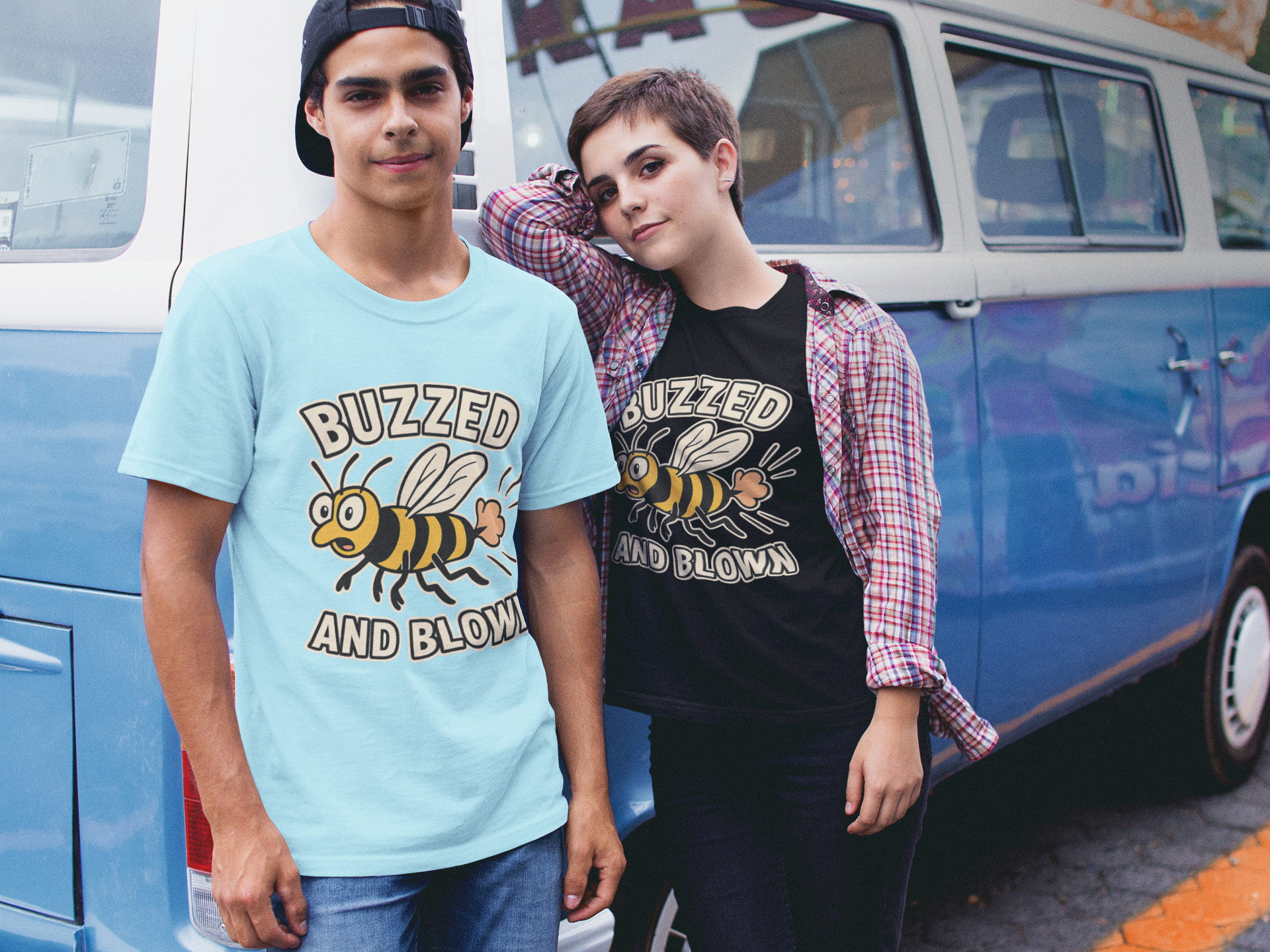 Buzzed and Blown Unisex T-Shirt, Funny Bee Tee, Gift for Nature Lovers, Casual Wear, Eco-Friendly Apparel product thumbnail image Buzzed and Blown Unisex T-Shirt, Funny Bee Tee, Gift for Nature Lovers, Casual Wear, Eco-Friendly Apparel product thumbnail image