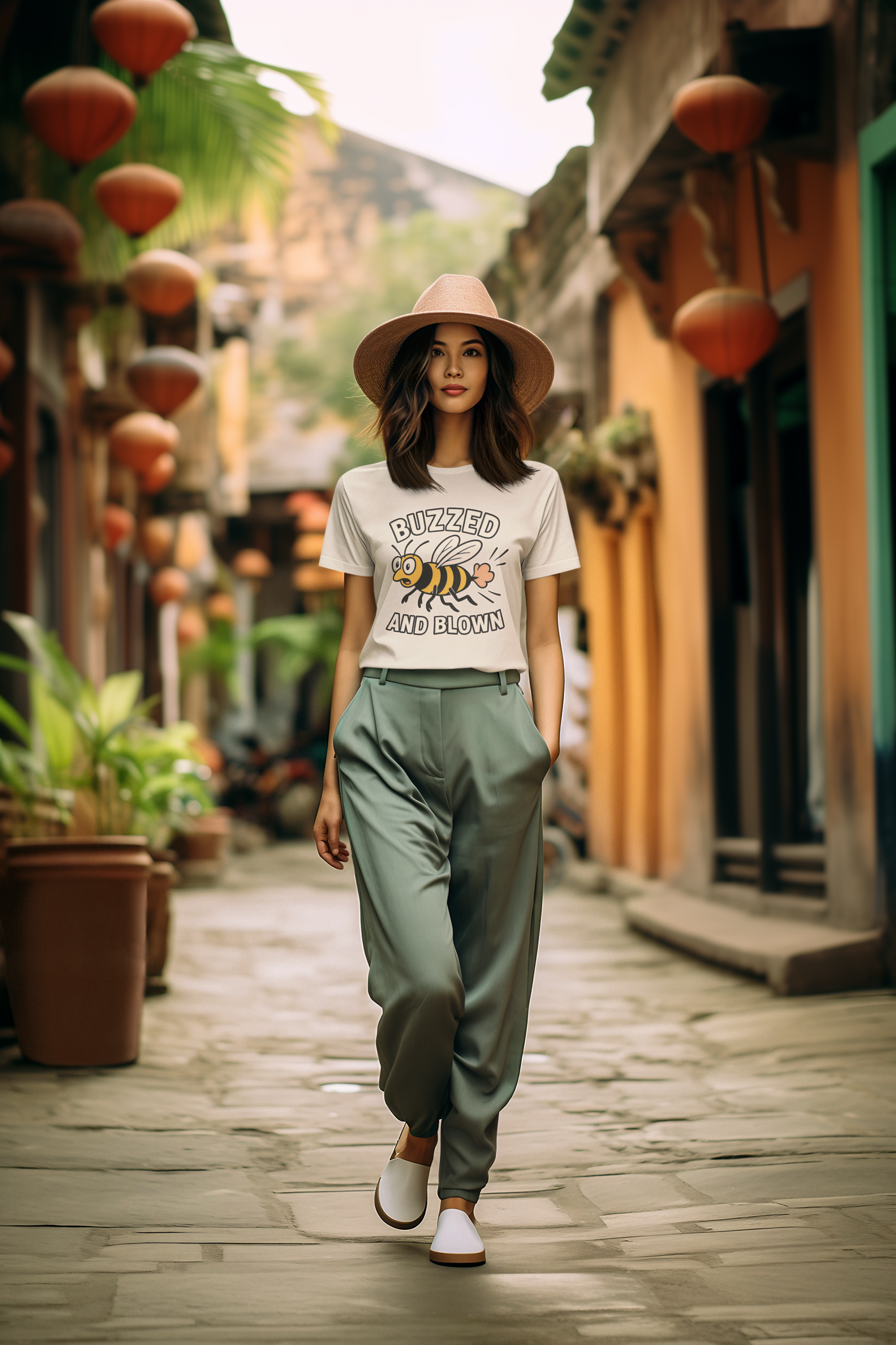 Buzzed and Blown Unisex T-Shirt, Funny Bee Tee, Gift for Nature Lovers, Casual Wear, Eco-Friendly Apparel product thumbnail image