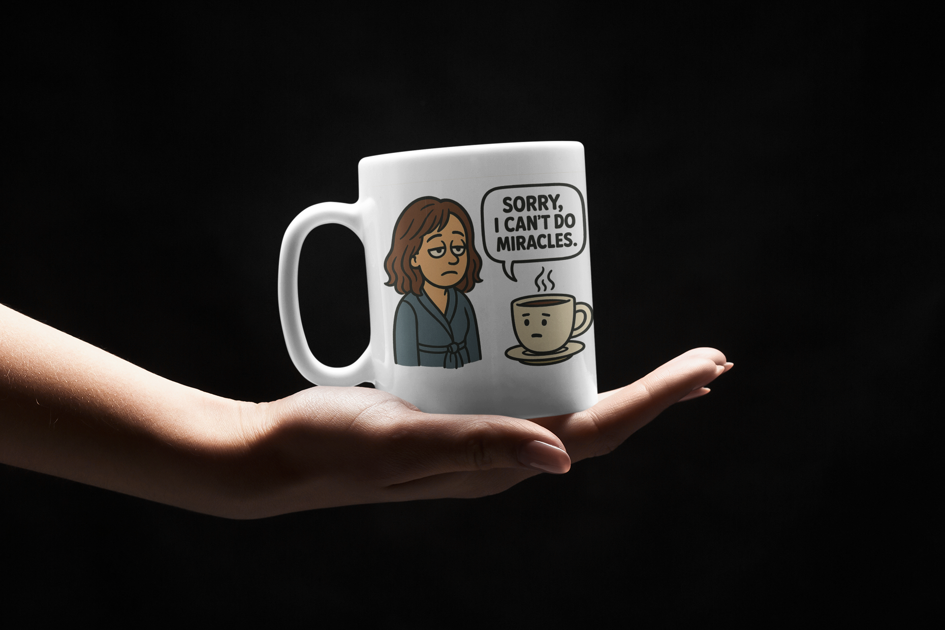 Funny Coffee Mug, Humorous Gift for Friends, Cute Ceramic Cup, Coffee Lover Gift, Office Mug, Holiday Present product thumbnail image