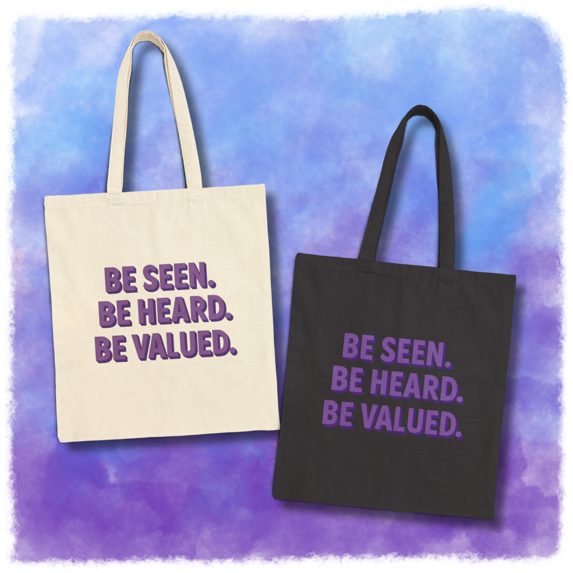 Be Seen, Be Heard, Be Valued - Empowering Cotton Canvas Tote Bag - Eco-Friendly, Shopping Tote product thumbnail image Be Seen, Be Heard, Be Valued - Empowering Cotton Canvas Tote Bag - Eco-Friendly, Shopping Tote product thumbnail image