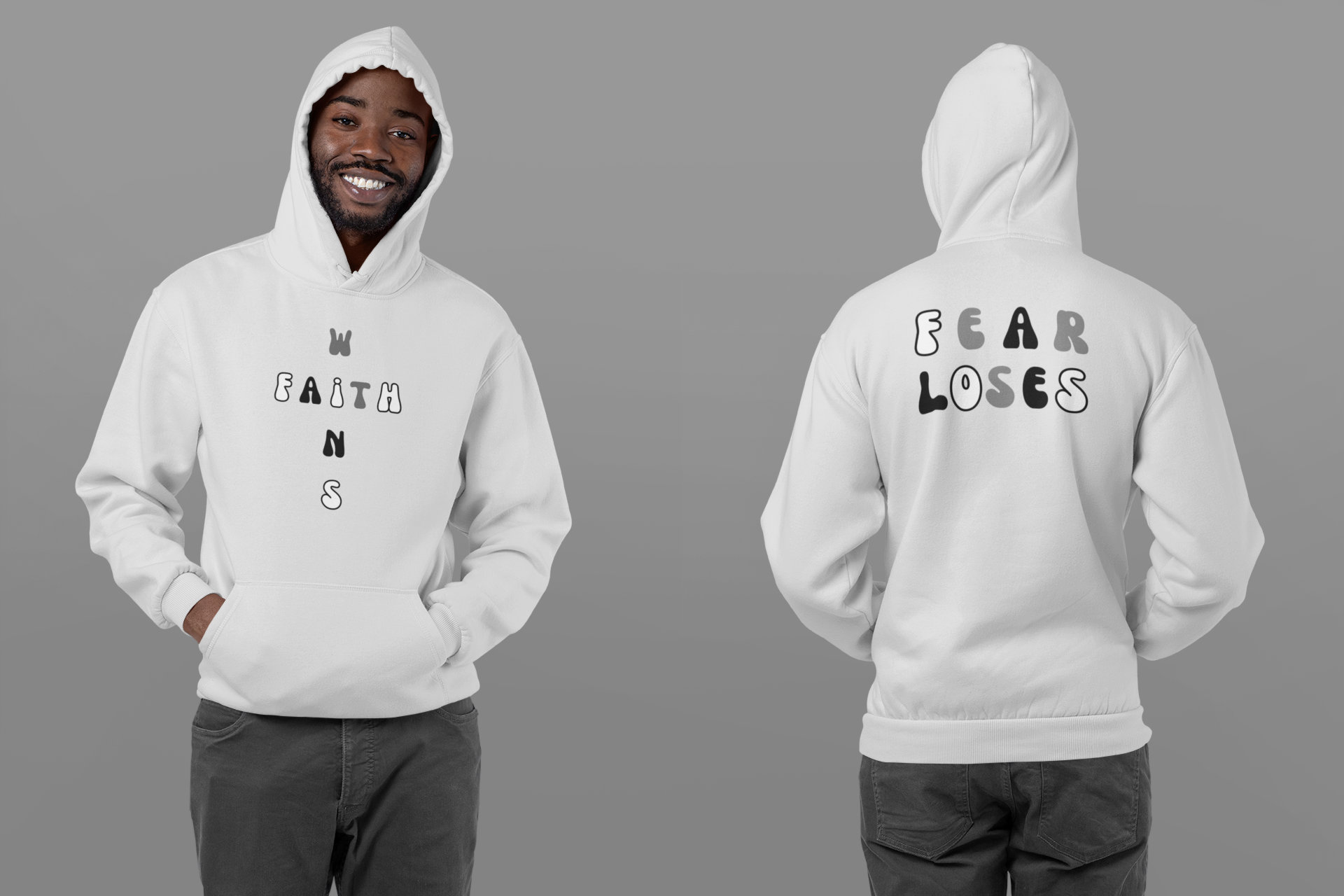 Faith Wins Fear Loses Inspirational Adult Heavy Blend™ Hooded Sweatshirt product thumbnail image