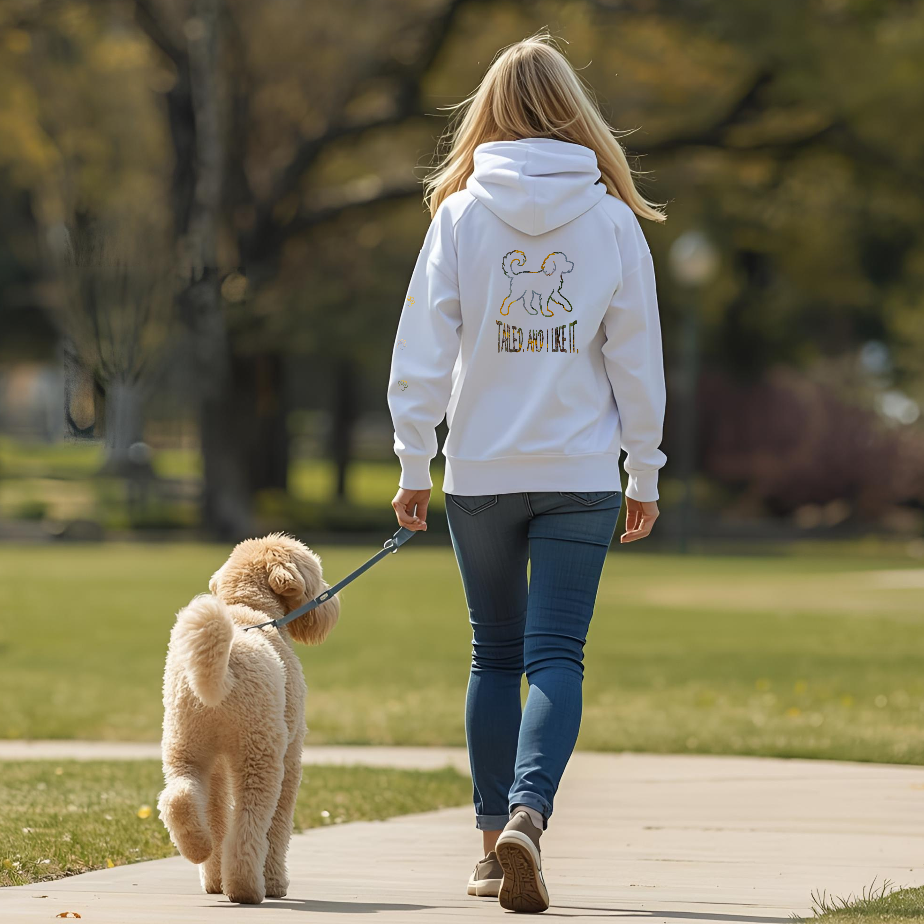 Tailed and I Like It Unisex Hoodie 🐾, Custom Pet Name Embroidery, Unisex Dog Mom &amp; Dad Pullover product thumbnail image